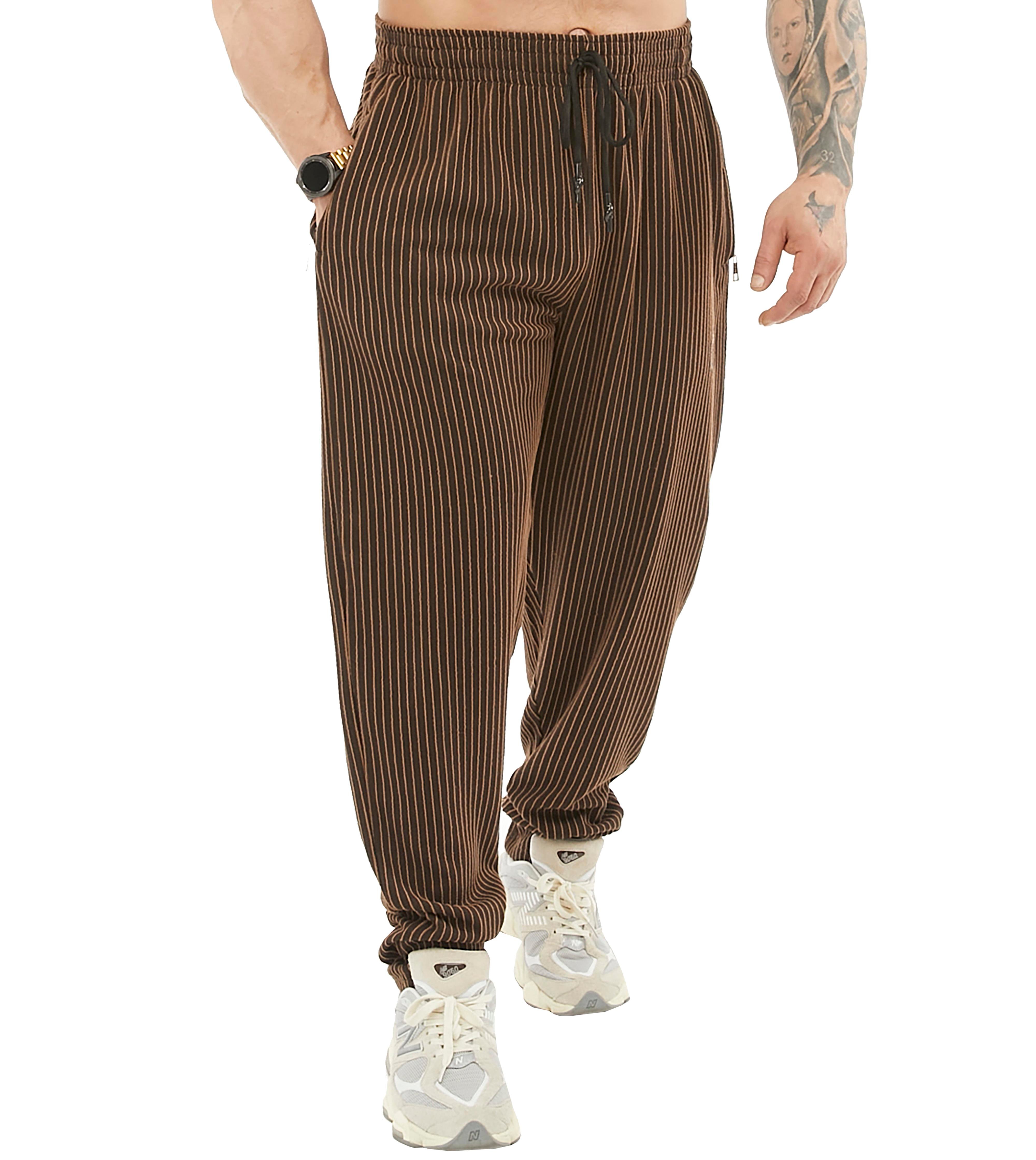 Men's Loose Fit Winter Sweatpants with Zippered Pockets