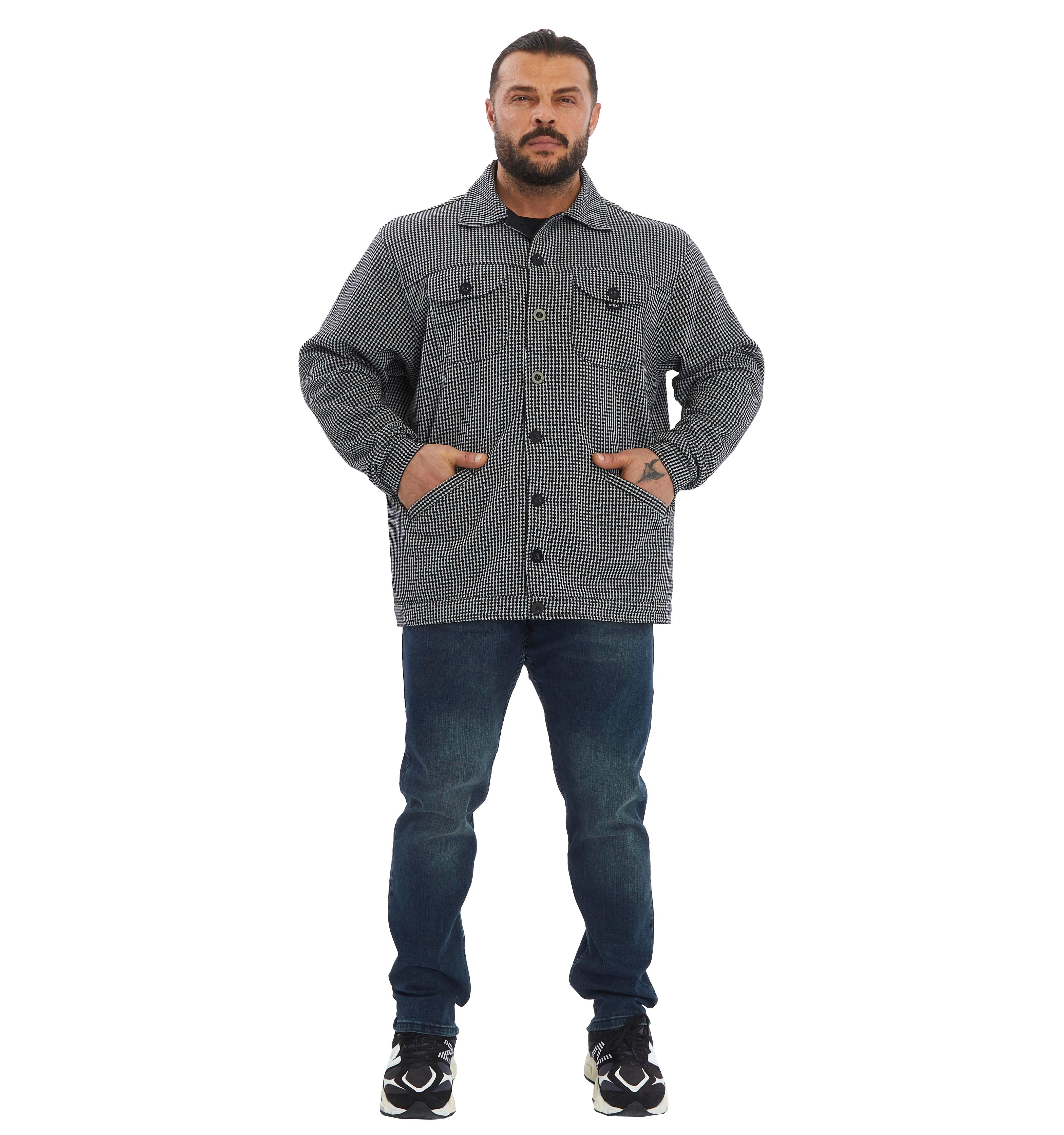 Men's Oversize Cotton Overshirts Jacket Stilya 3647Grey