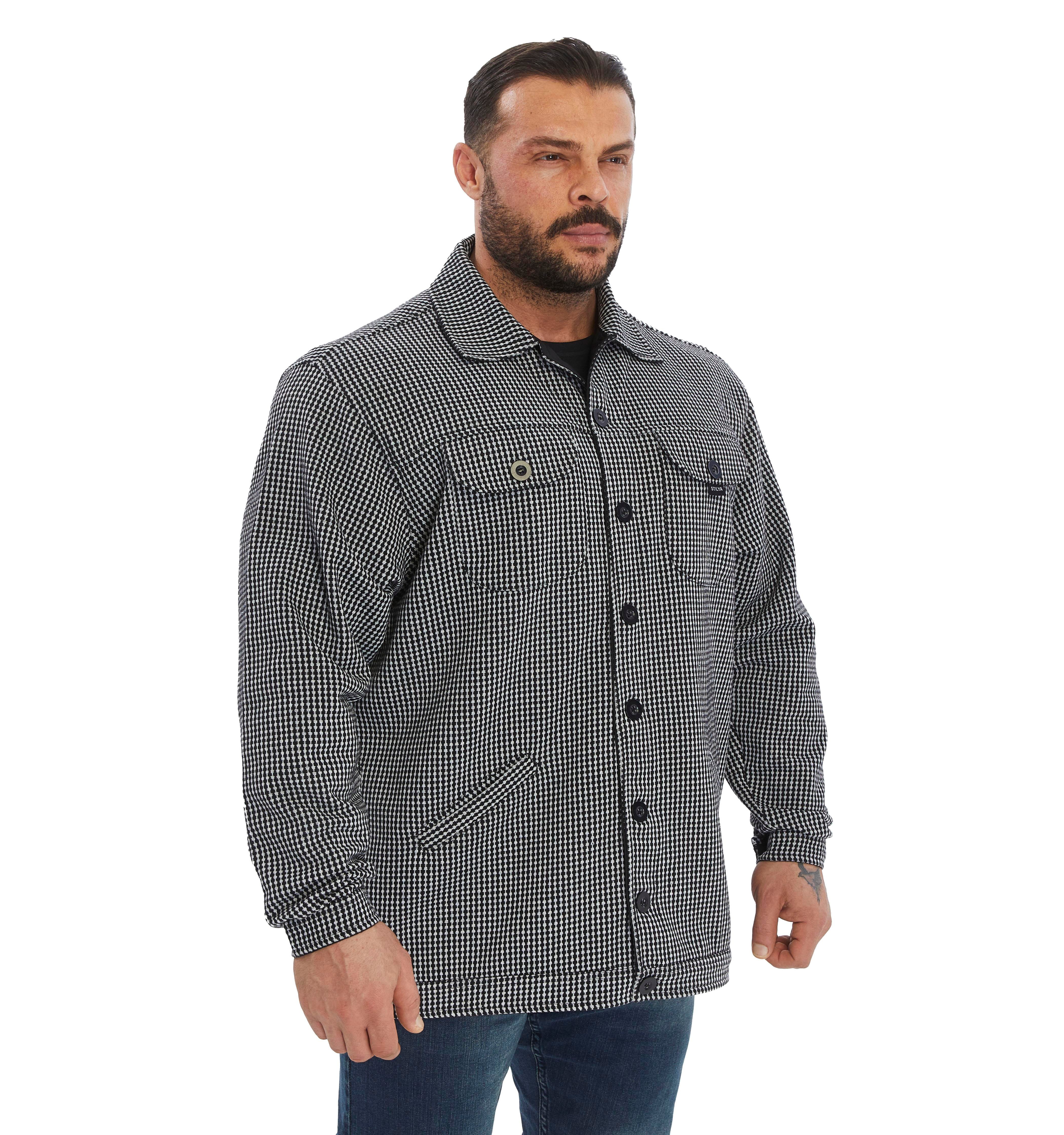 Men's Oversize Cotton Overshirts Jacket Stilya 3647Grey