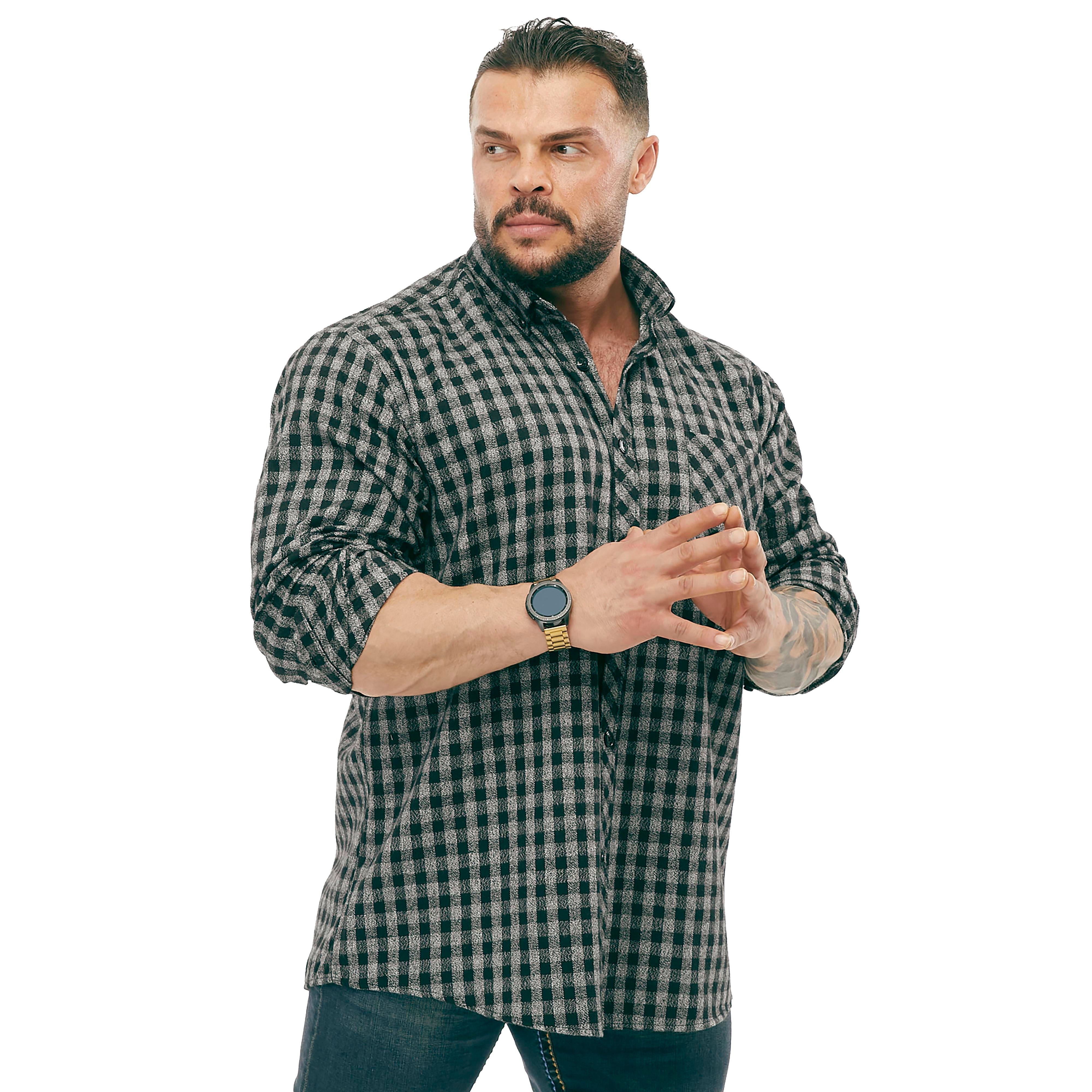 Men's Oversize Long Sleeve Button Closure Winter Shirts