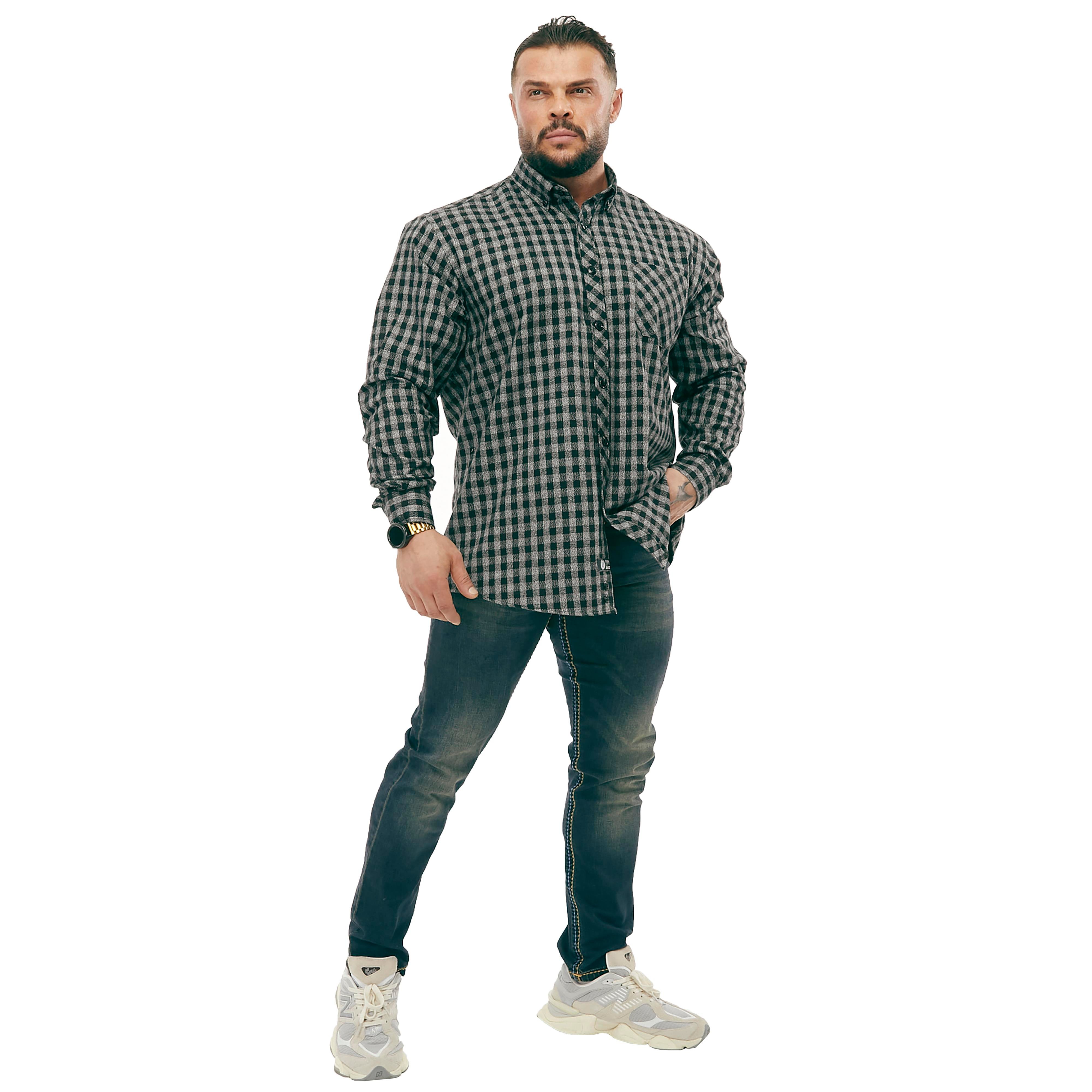 Men's Oversize Long Sleeve Button Closure Winter Shirts