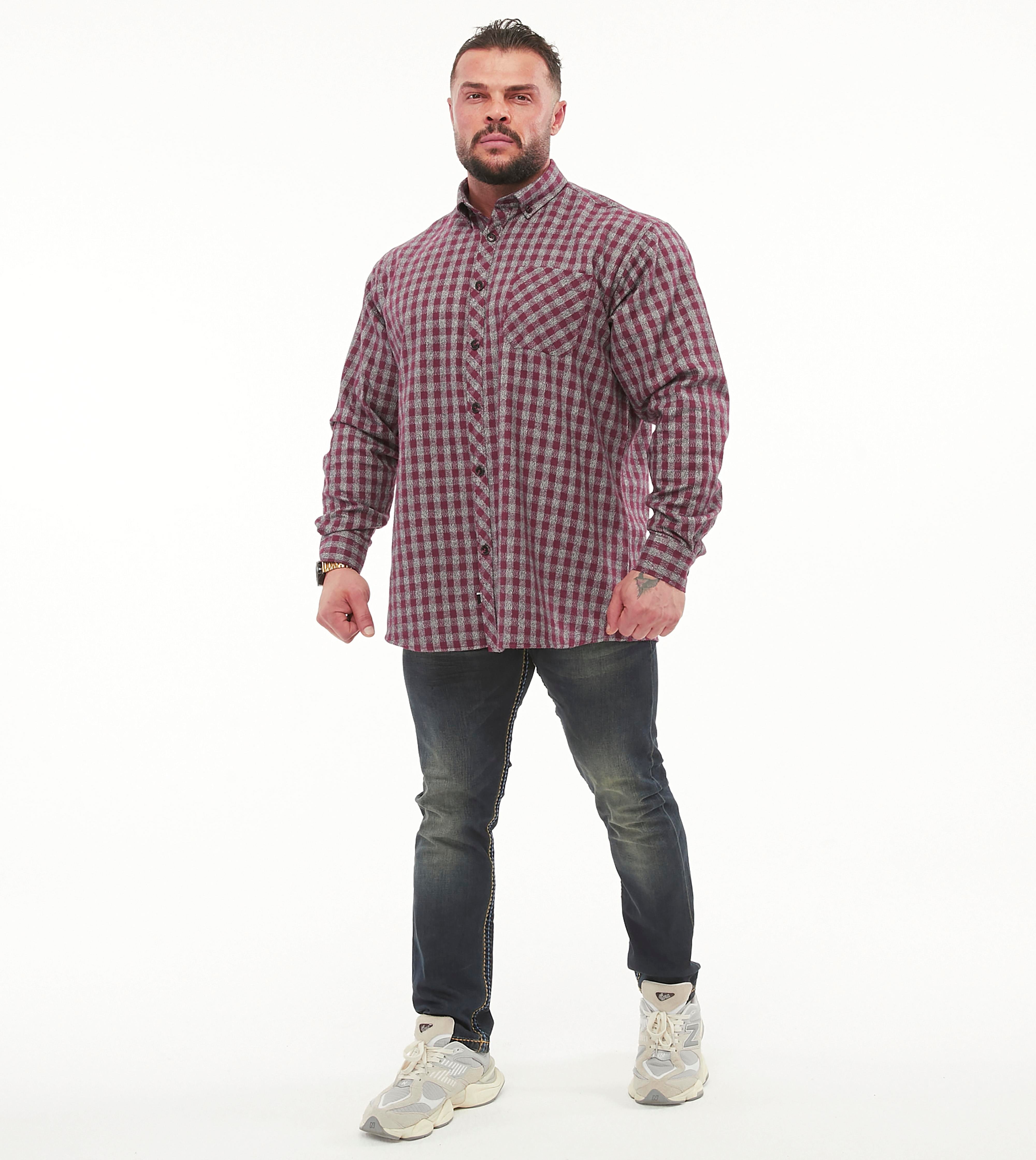 Men's Oversize Long Sleeve Button Closure Winter Shirts