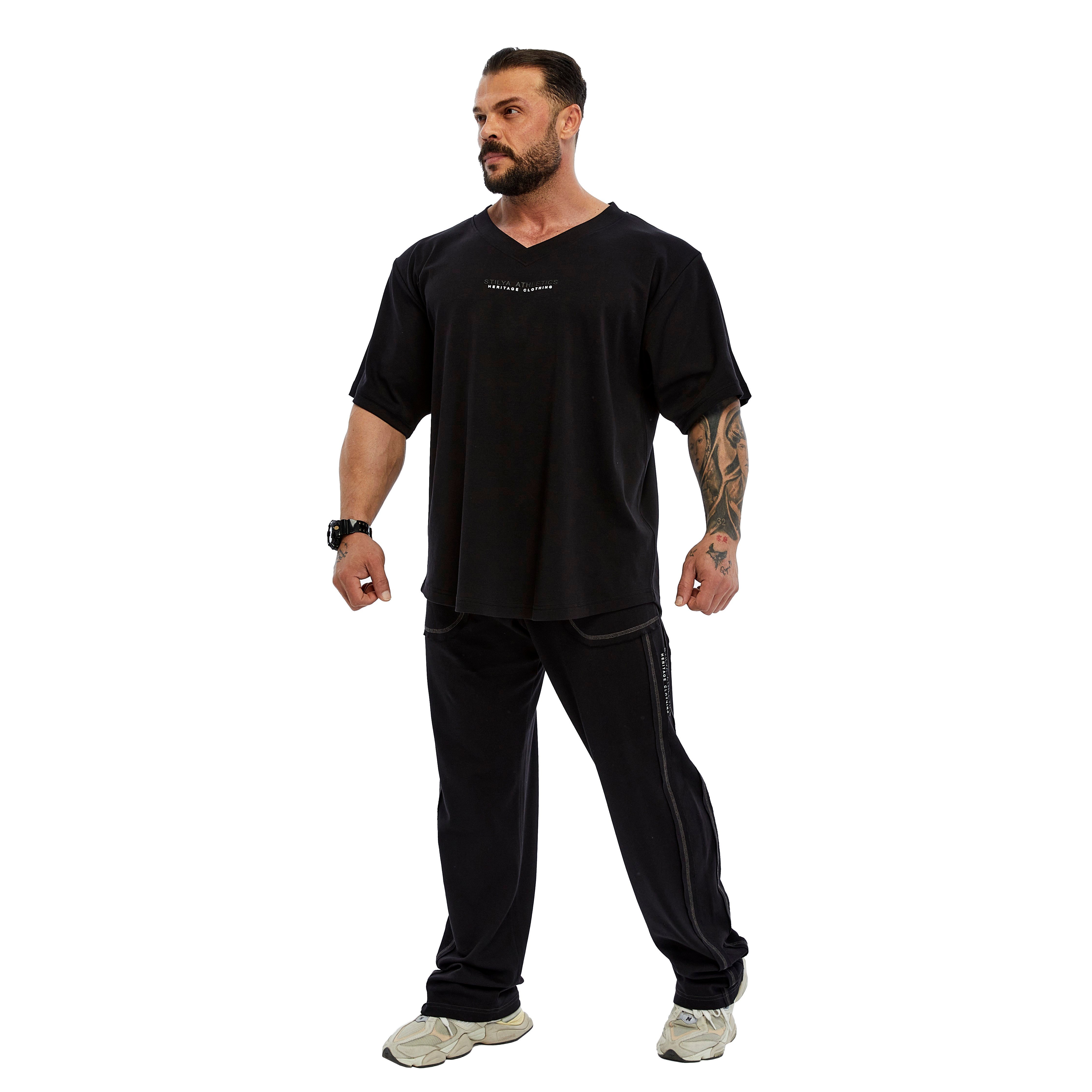 Men's Oversize Open V-neck T-shirt