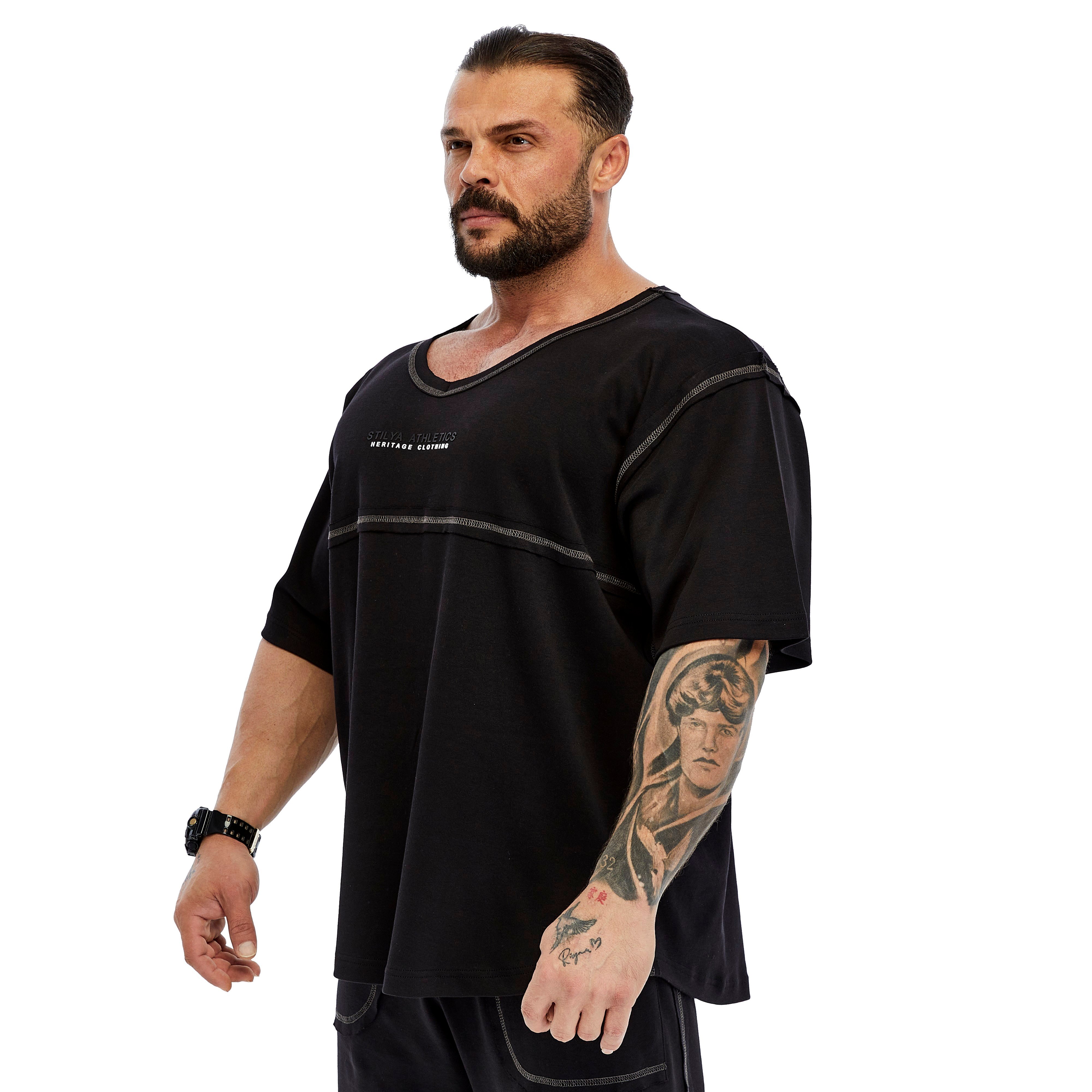 Men's Oversize Open V-neck T-shrit