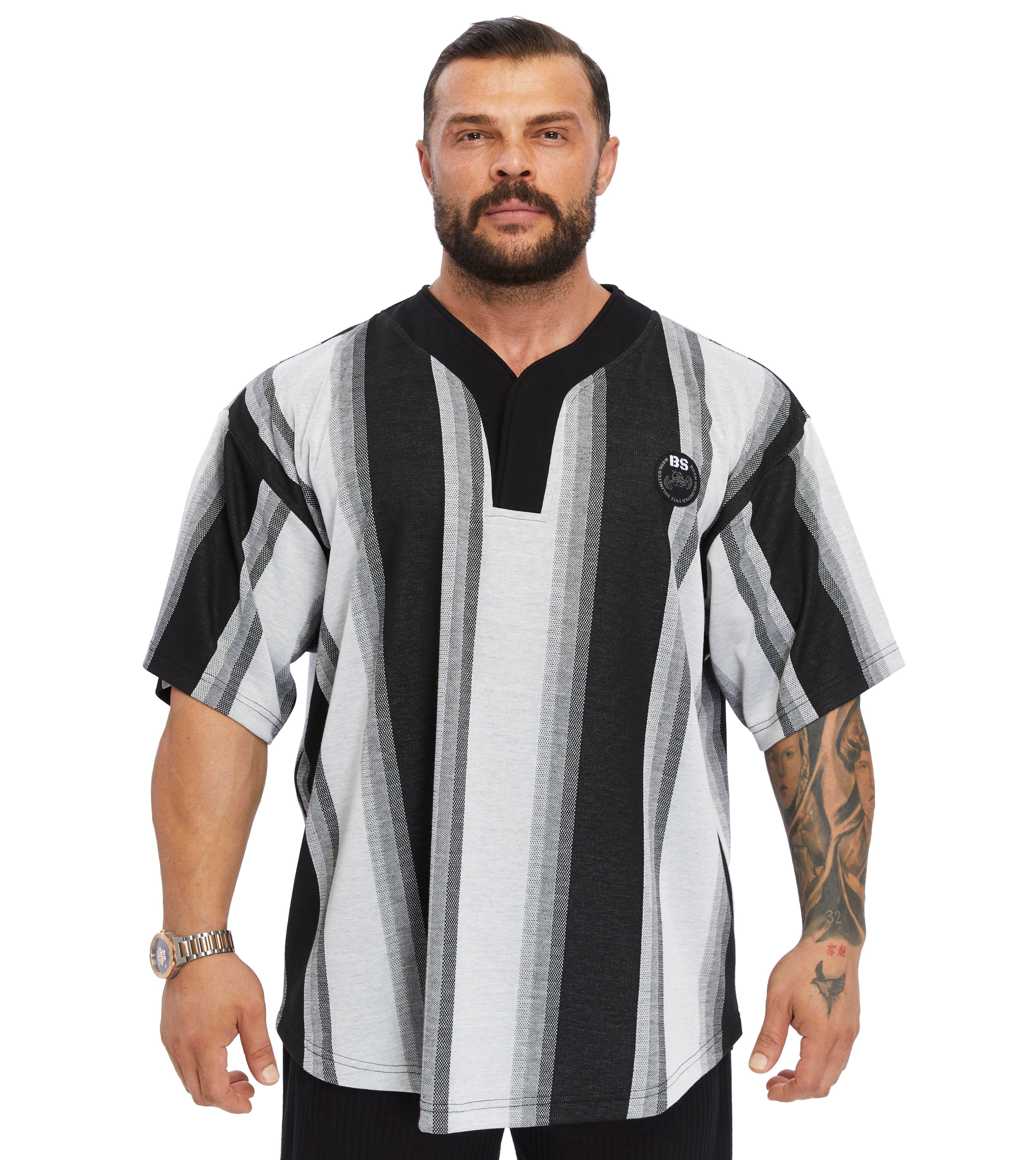 Men's Oversize Striped Rag Top Oldschool T-shirt