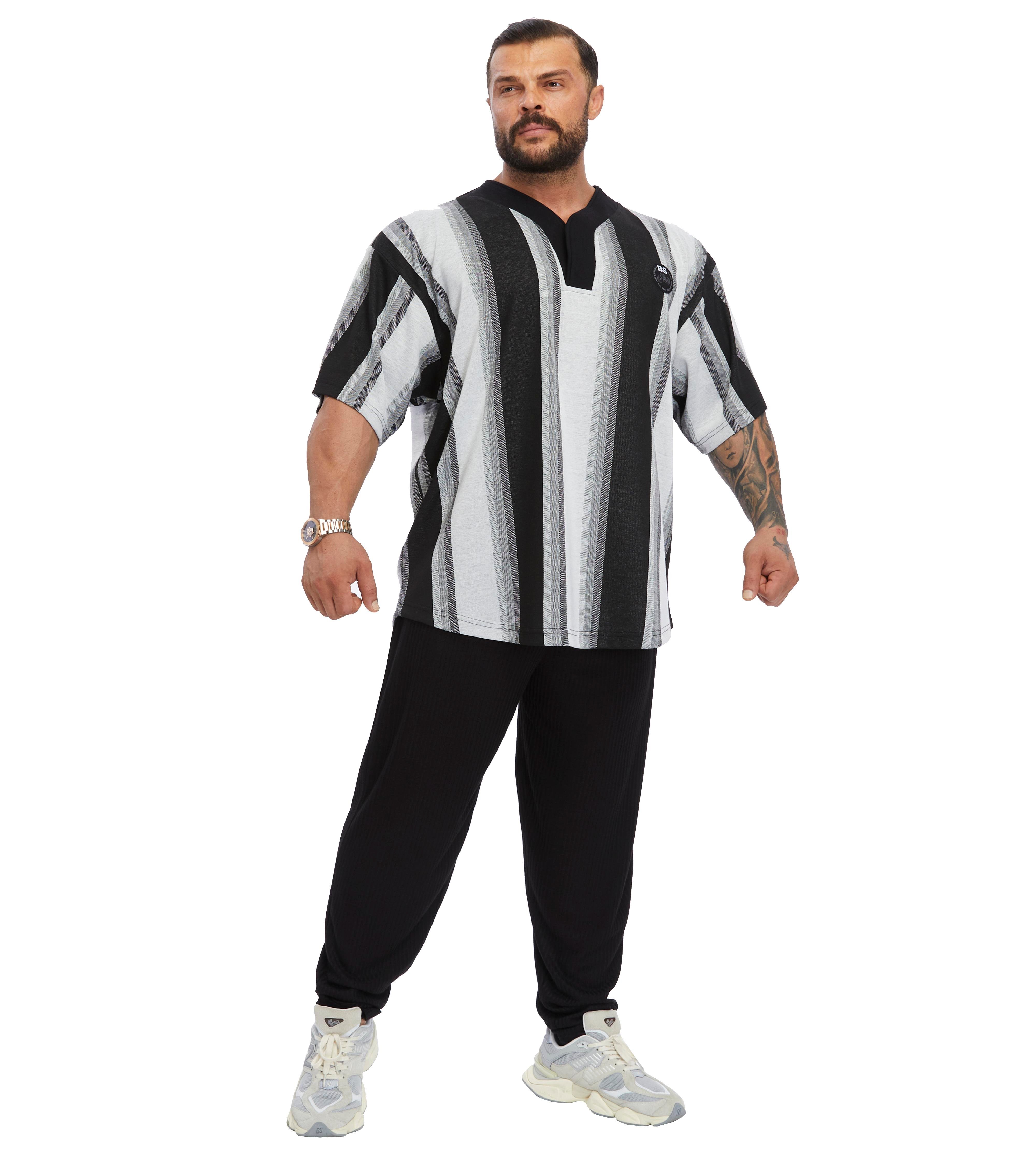 Men's Oversize Striped Rag Top Oldschool T-shirt