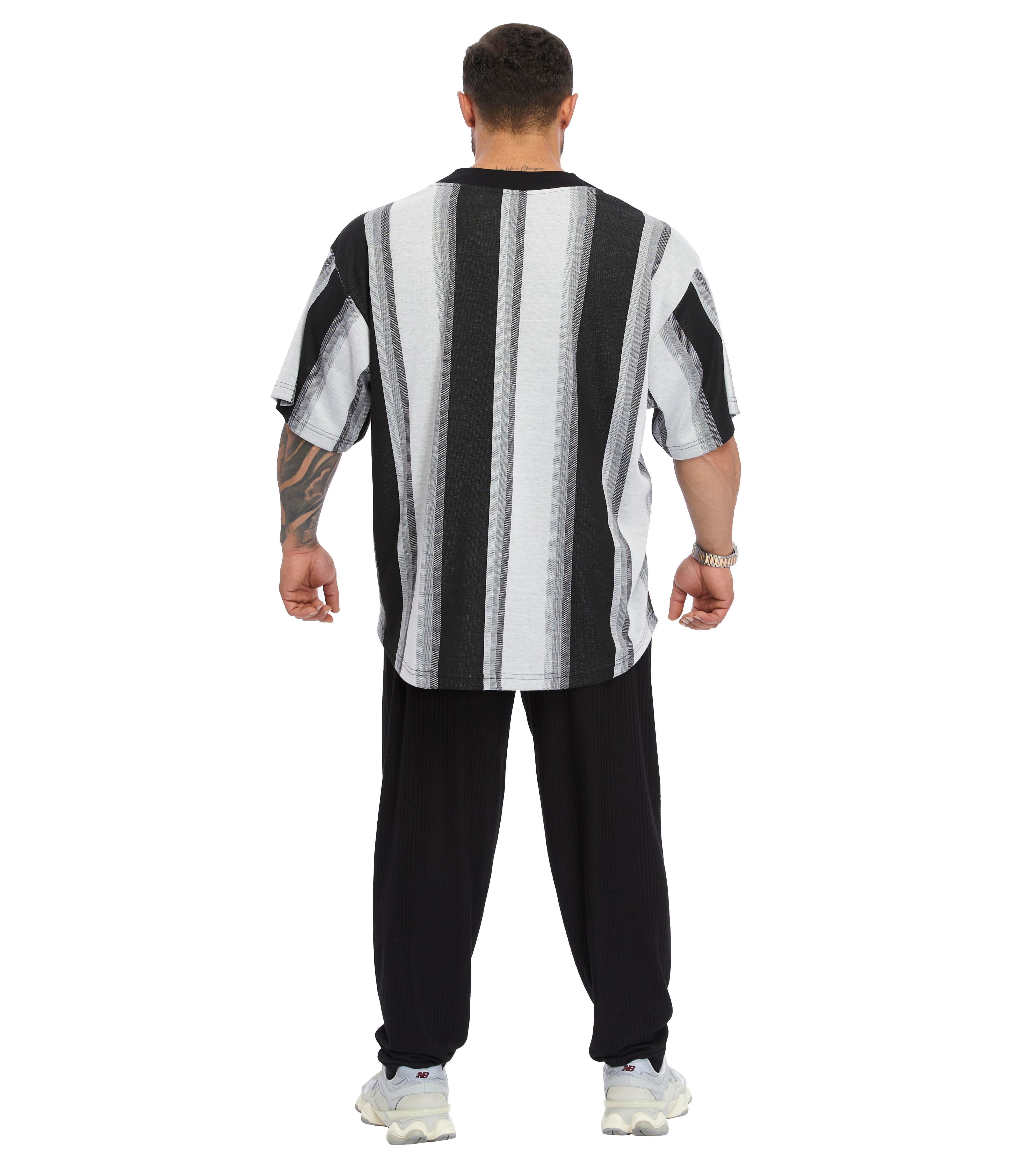 Men's Oversize Striped Rag Top Oldschool T-shirt