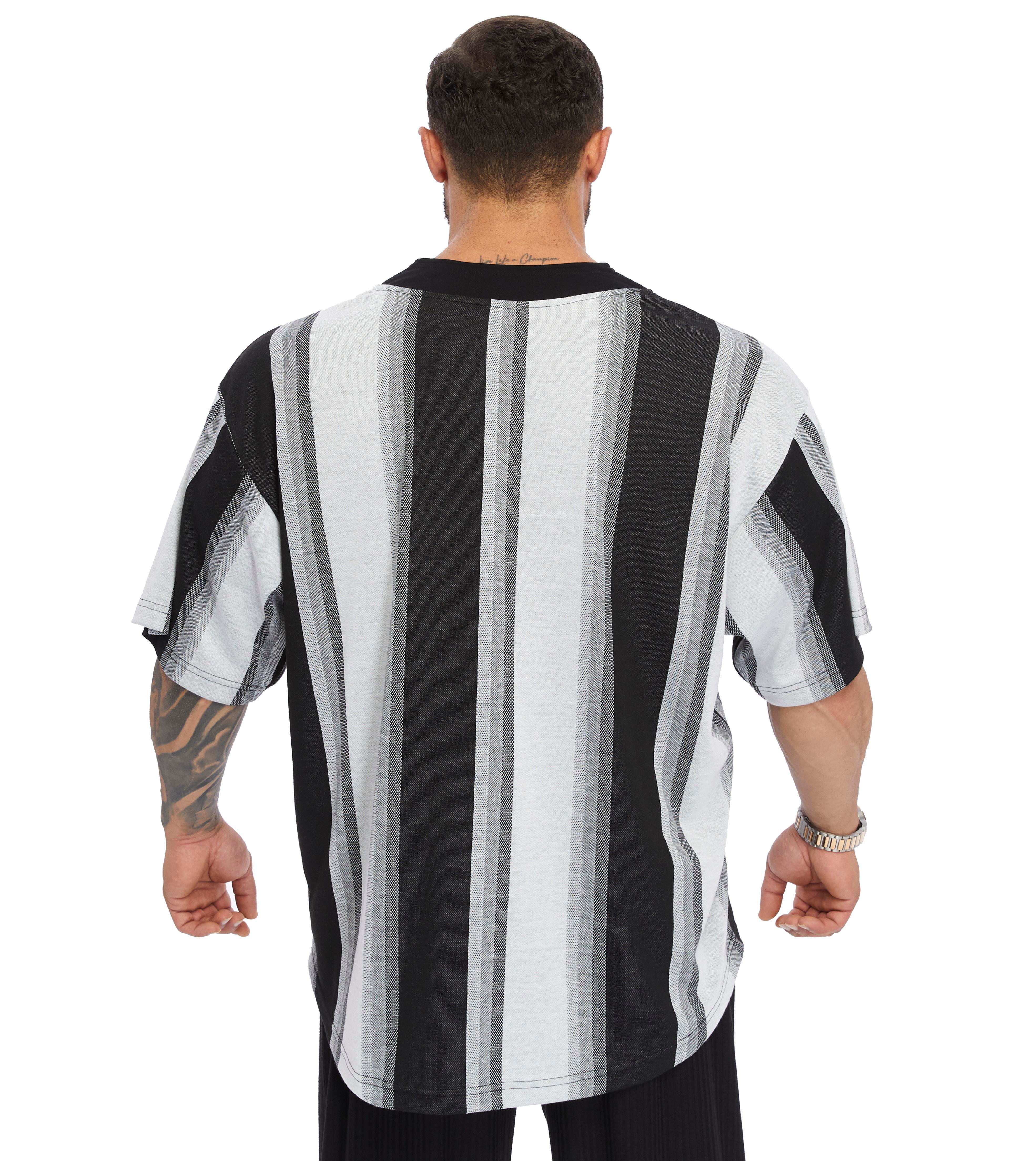 Men's Oversize Striped Rag Top Oldschool T-shirt