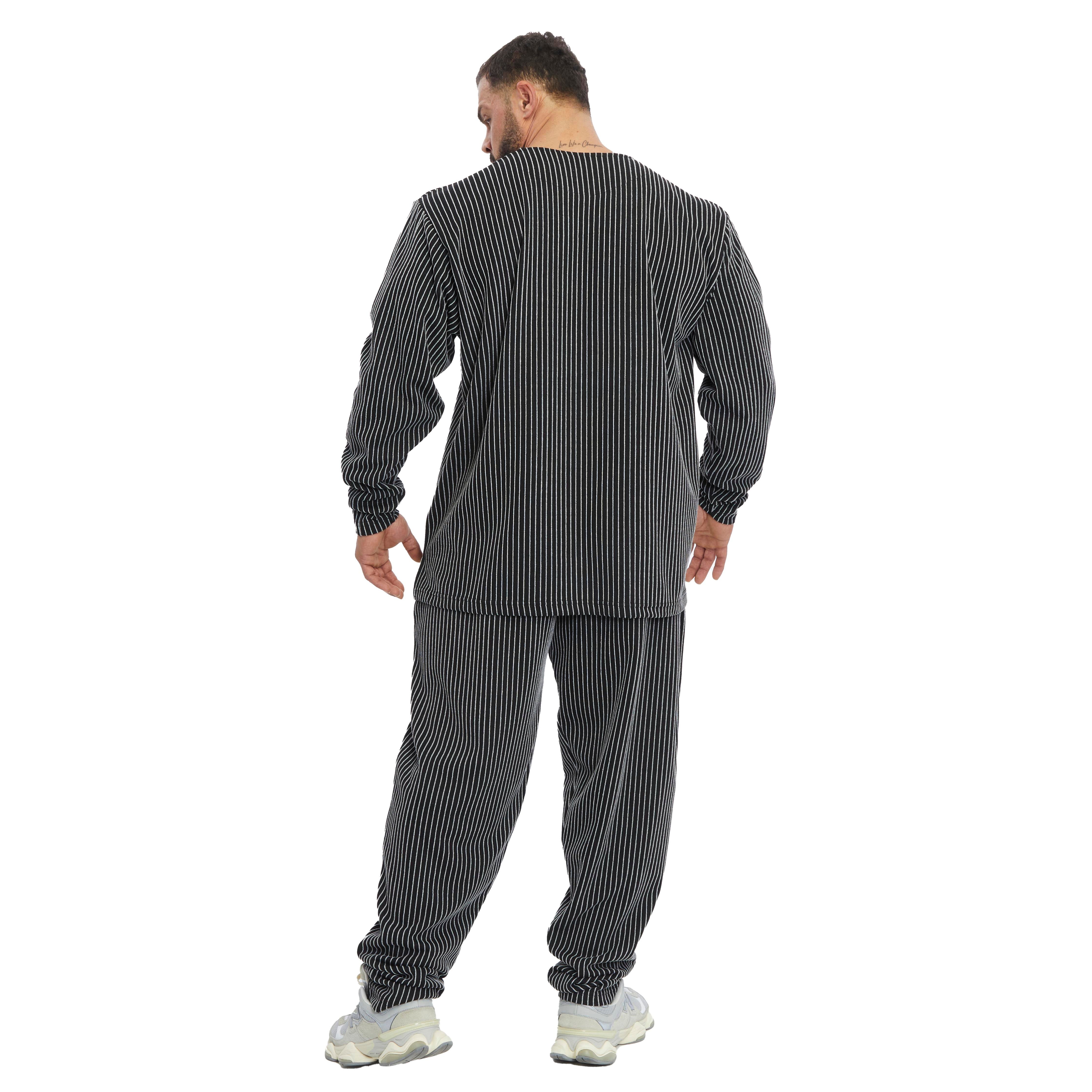 Men's Oversize Striped Winter Sweatshirt