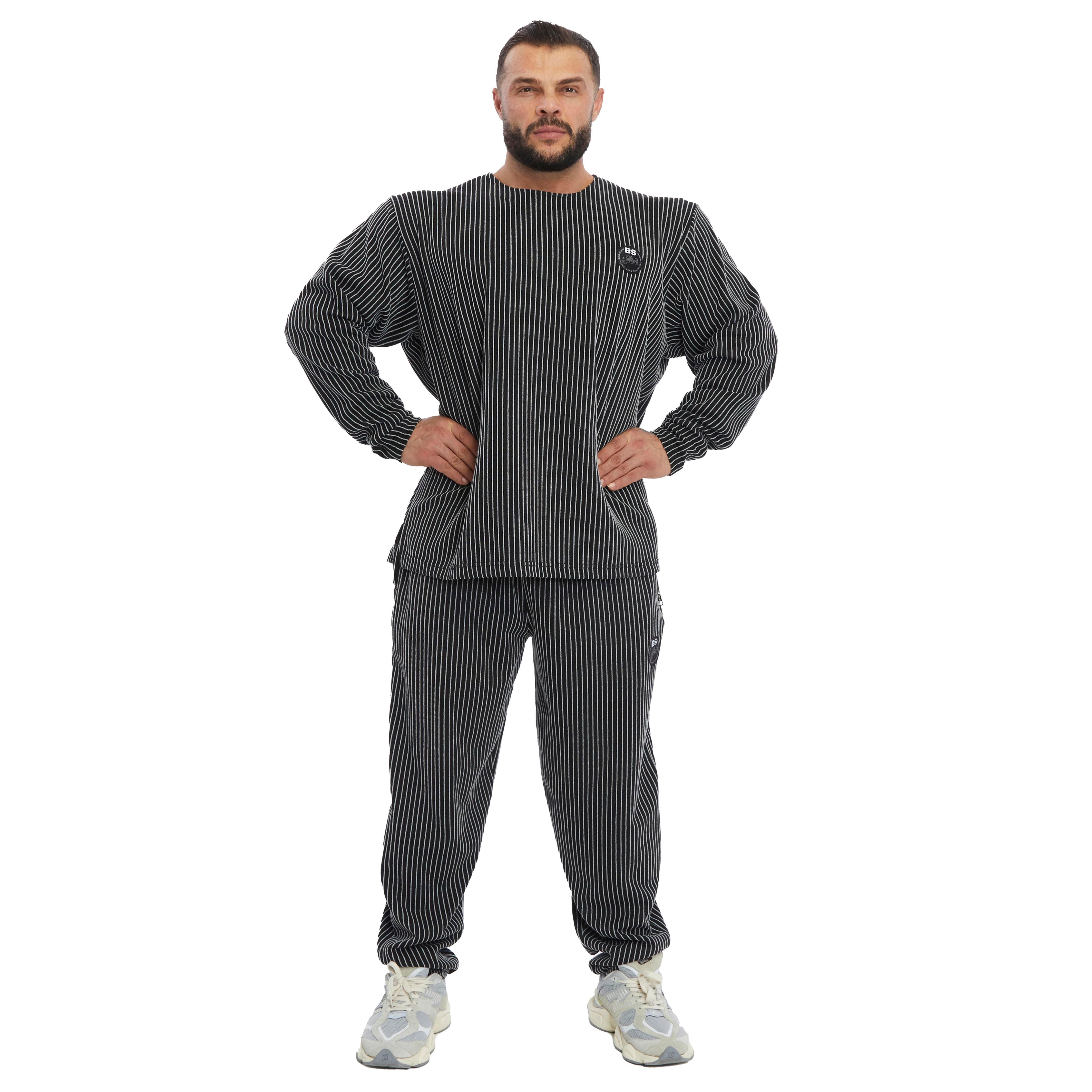 Men's Oversize Striped Winter Sweatshirt