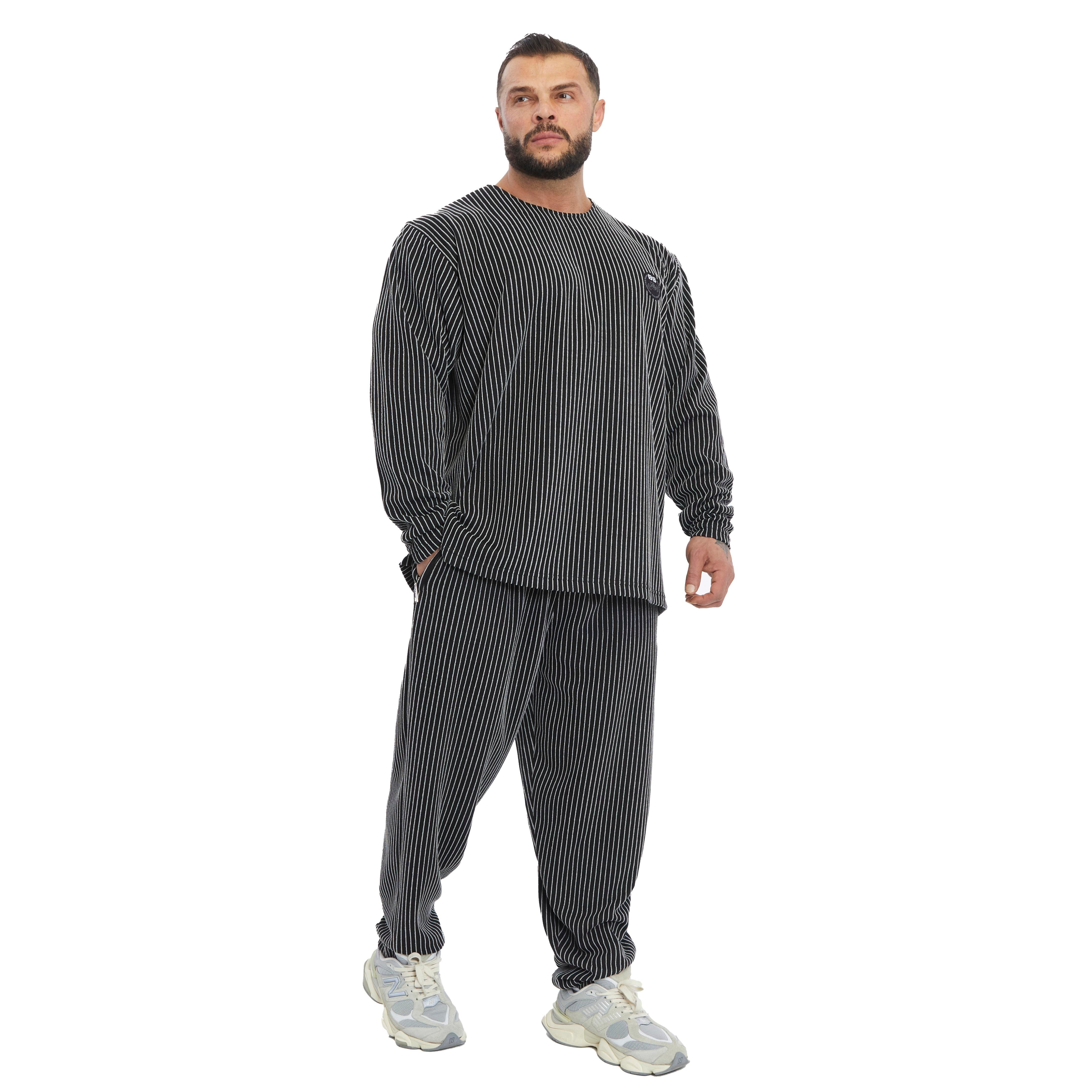 Men's Oversize Striped Winter Sweatshirt