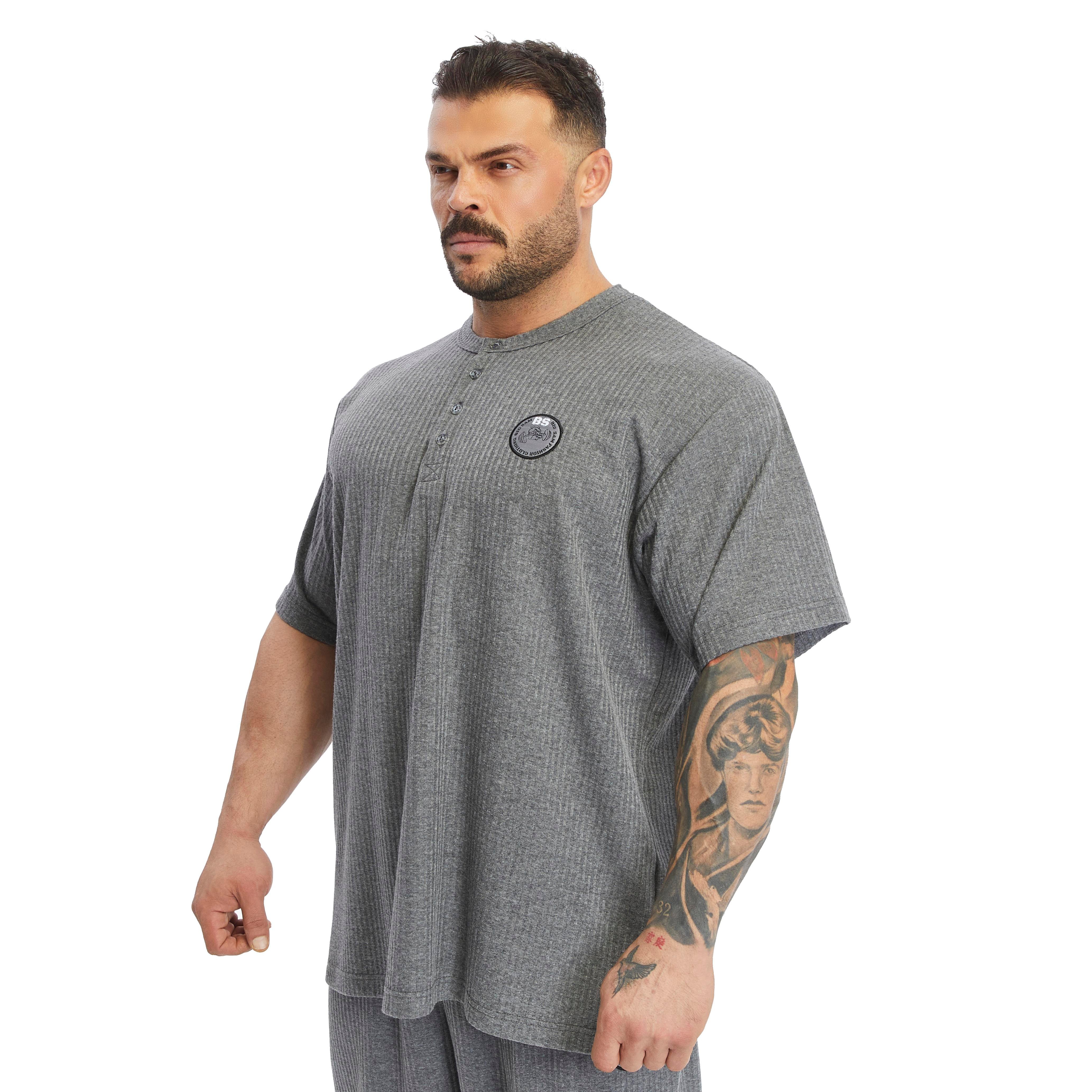 Men's Oversize T-shirt Button Down Rag Top