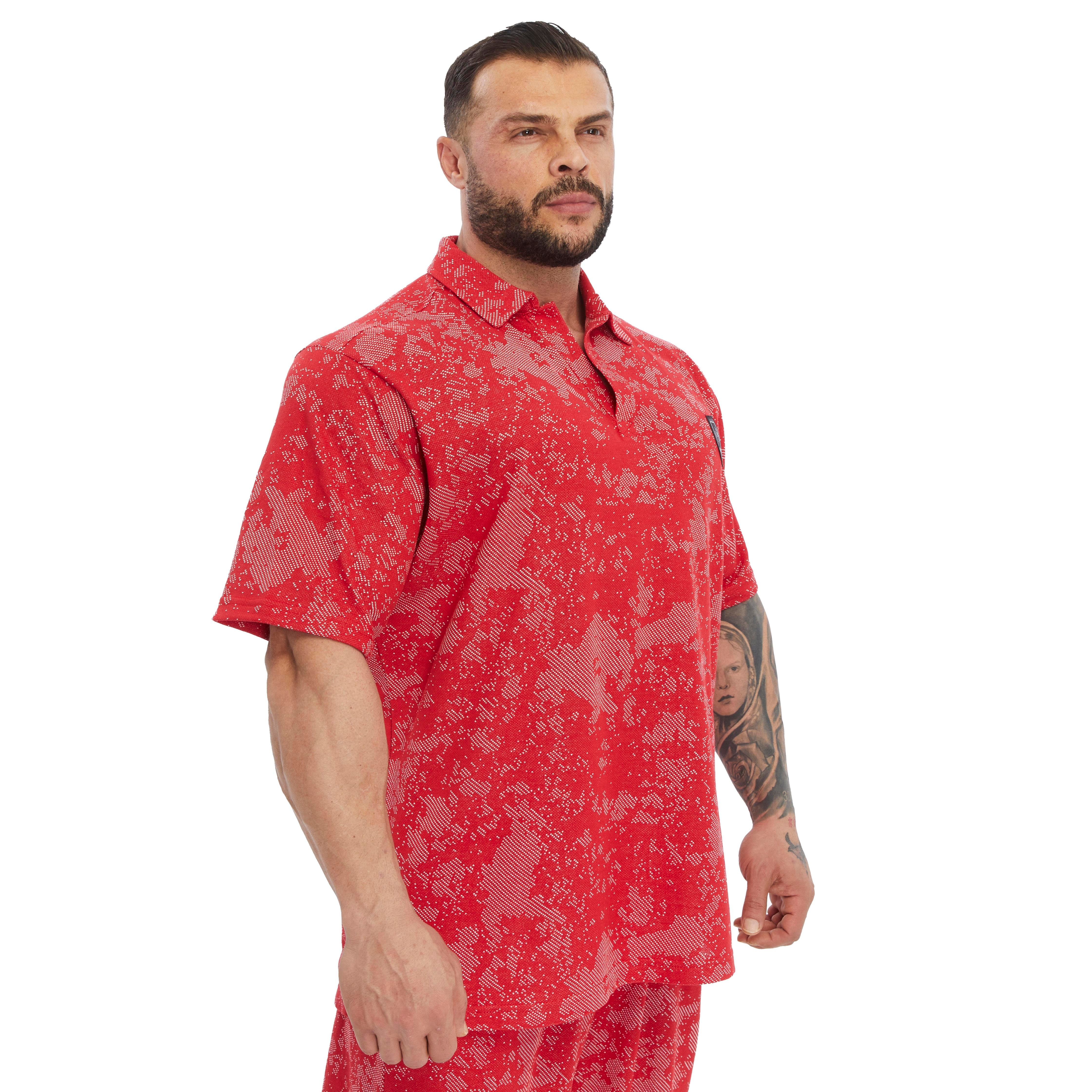 Men's Oversize Technic Camo Polo T-shirt