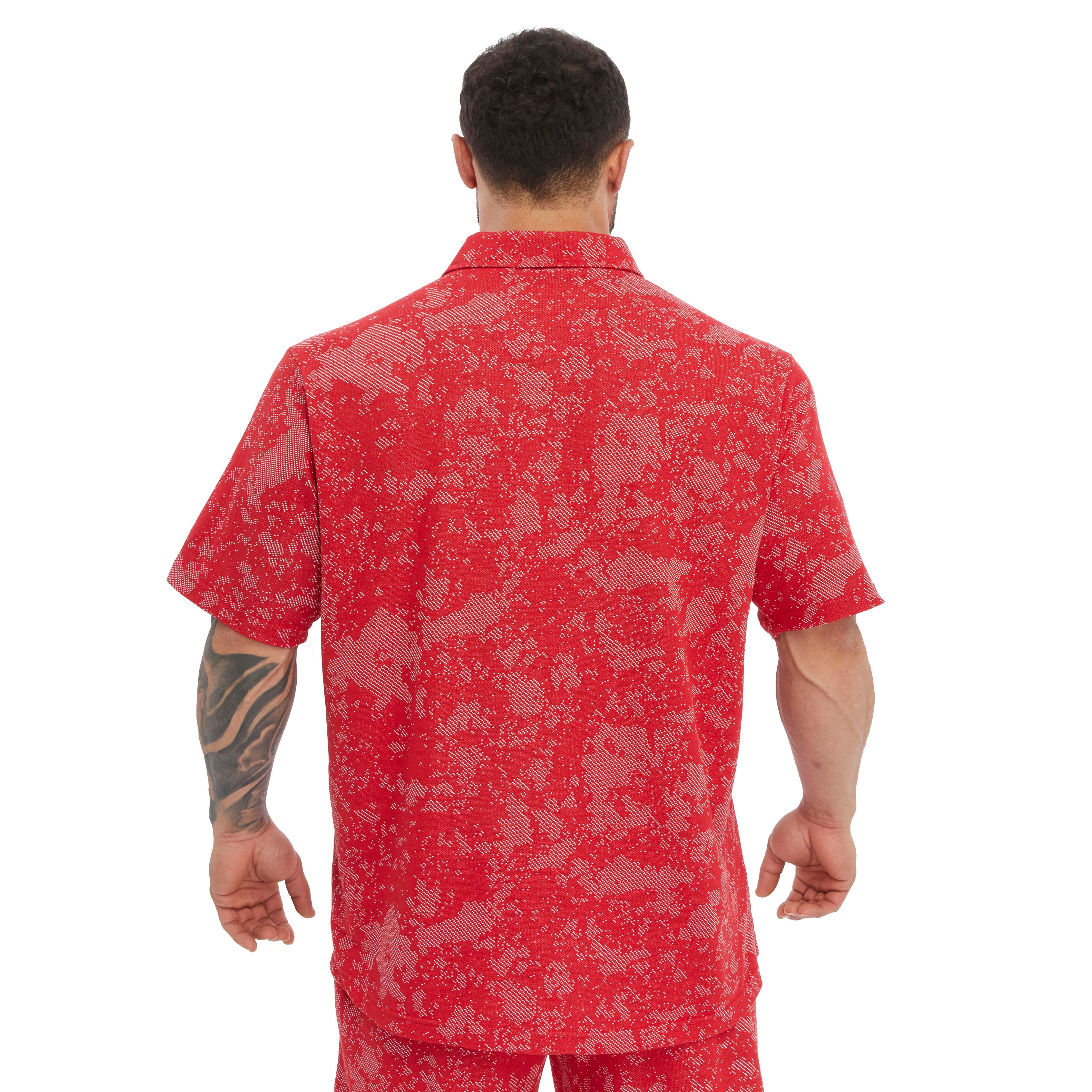 Men's Oversize Technic Camo Polo T-shirt