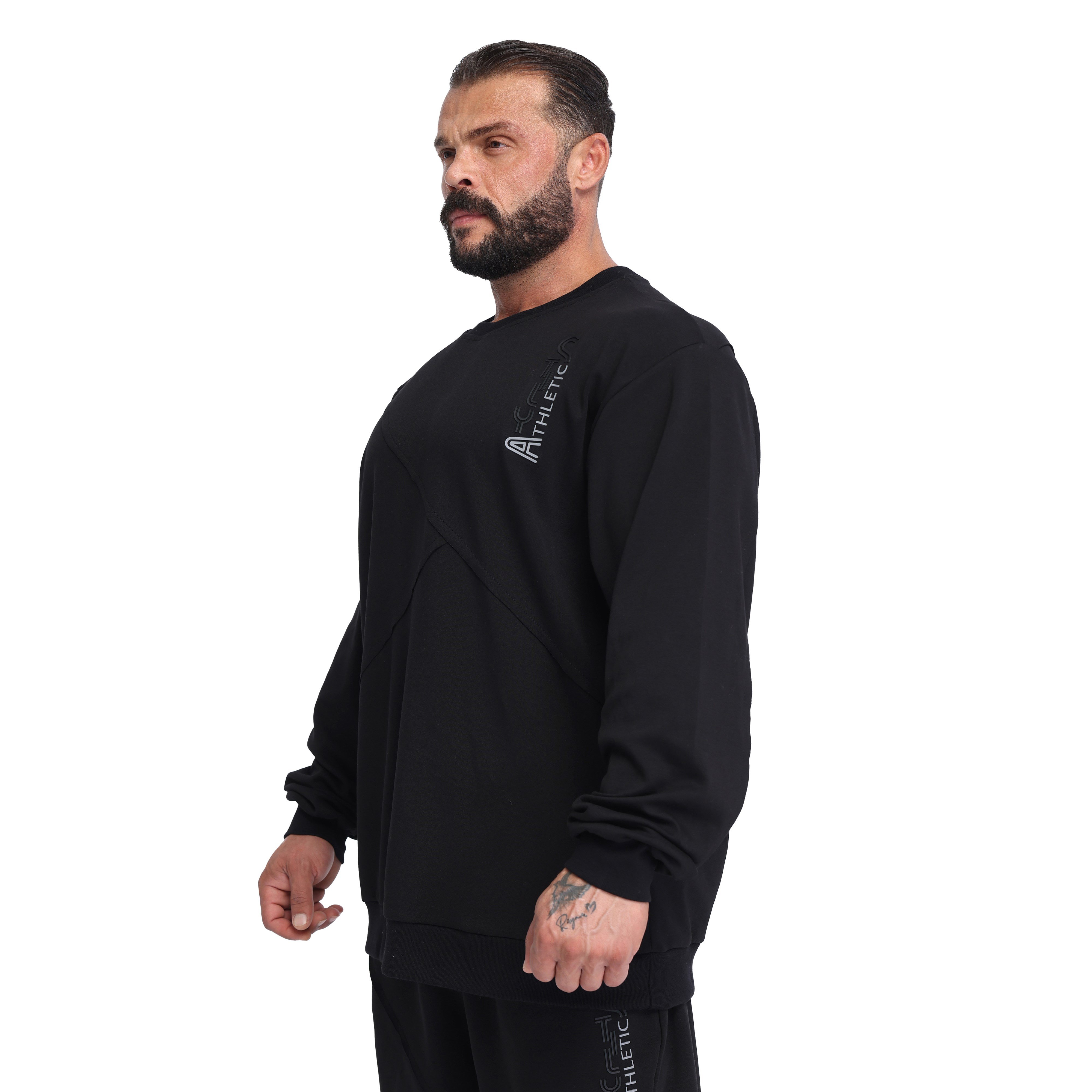 Men's Oversized Cotton Batwing-Sleeve Sweatshirt