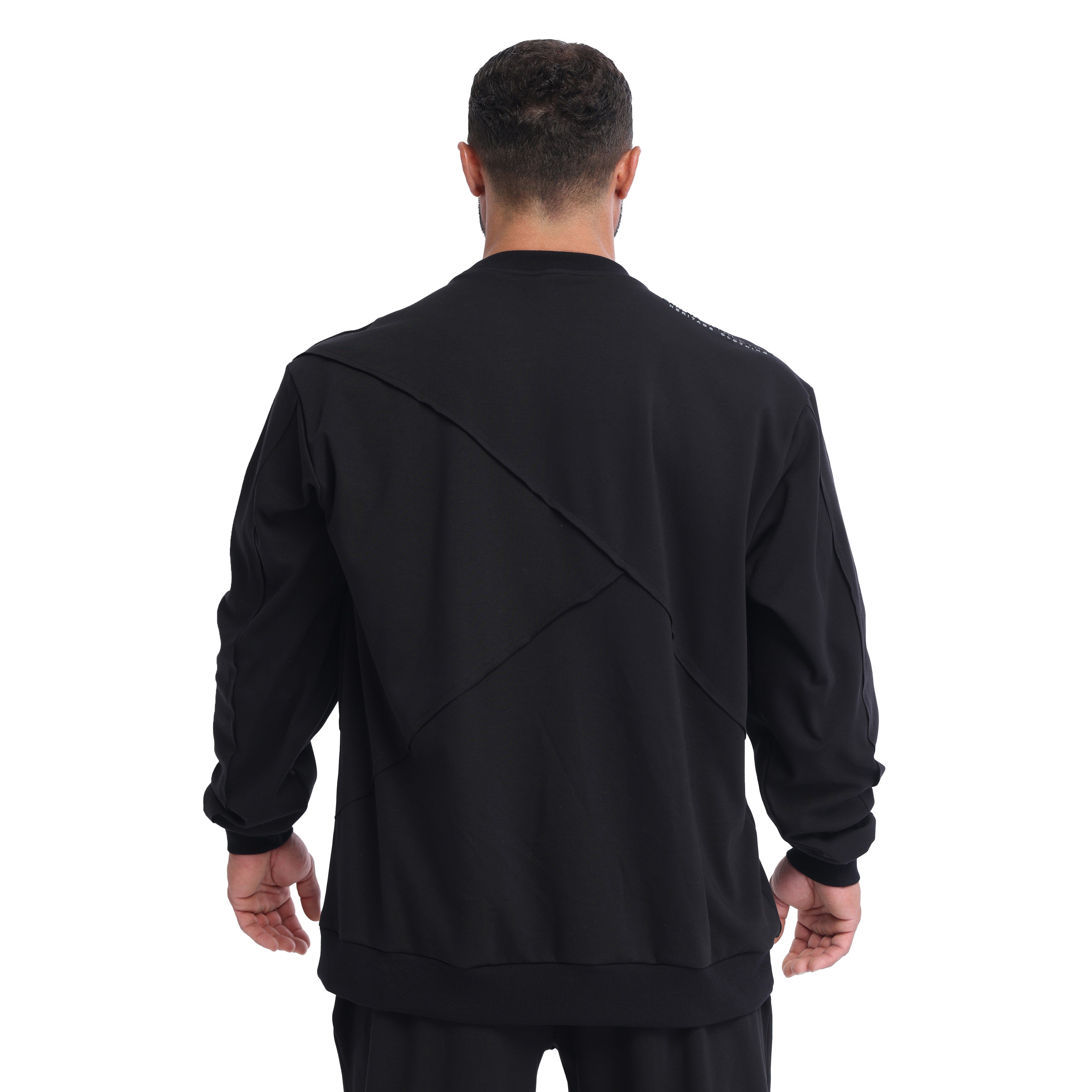 Men's Oversized Cotton Batwing-Sleeve Sweatshirt