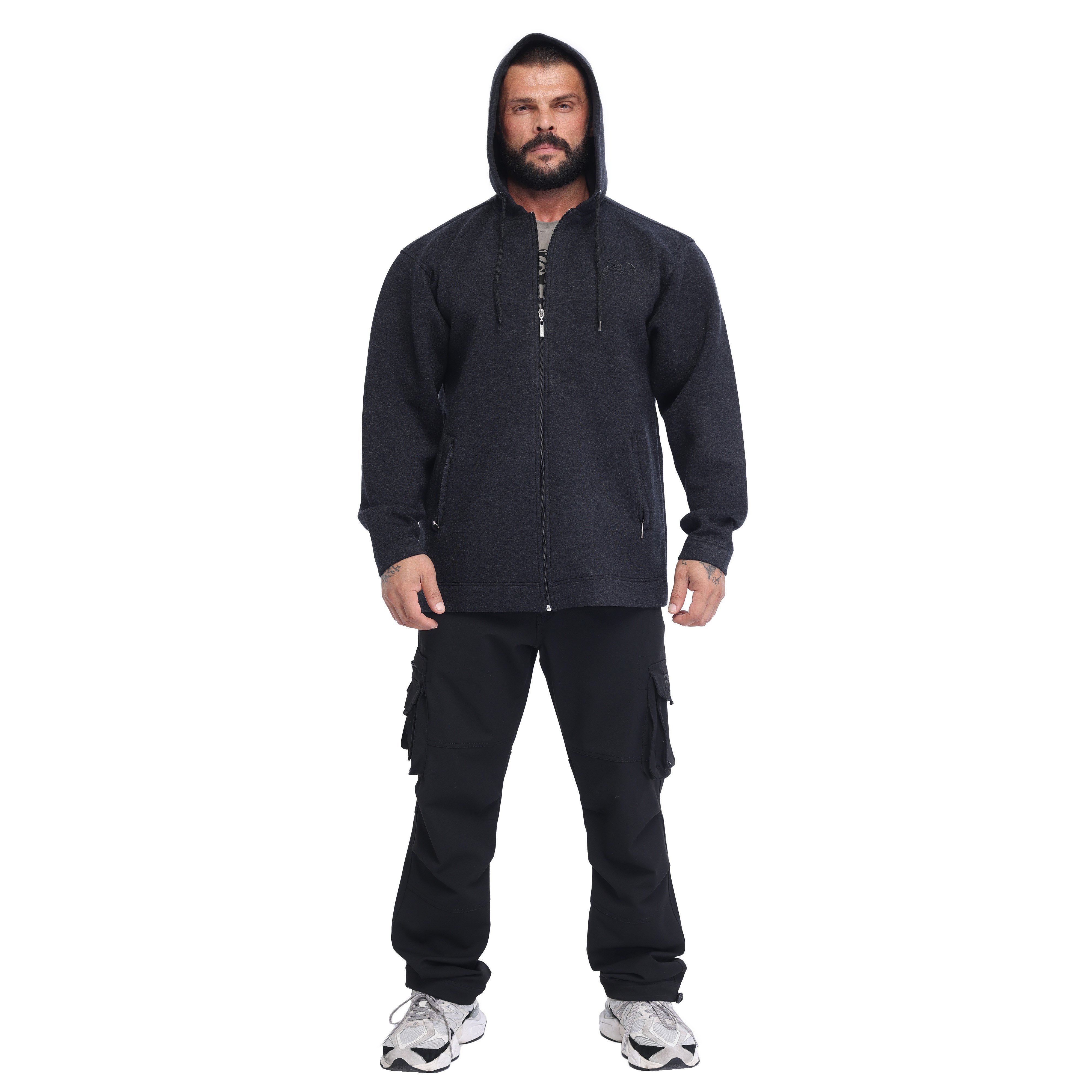 Men's Oversized Hooded Scuba Fabric Sports Jacket