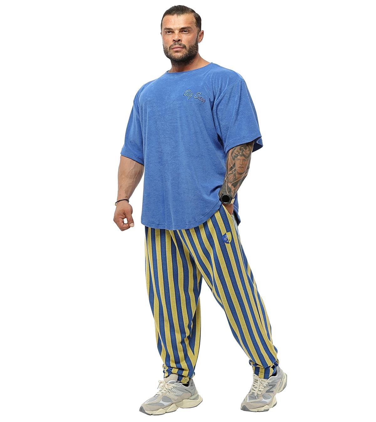 Men's Striped Loose Fit Ukrainian Flag Sweatpants