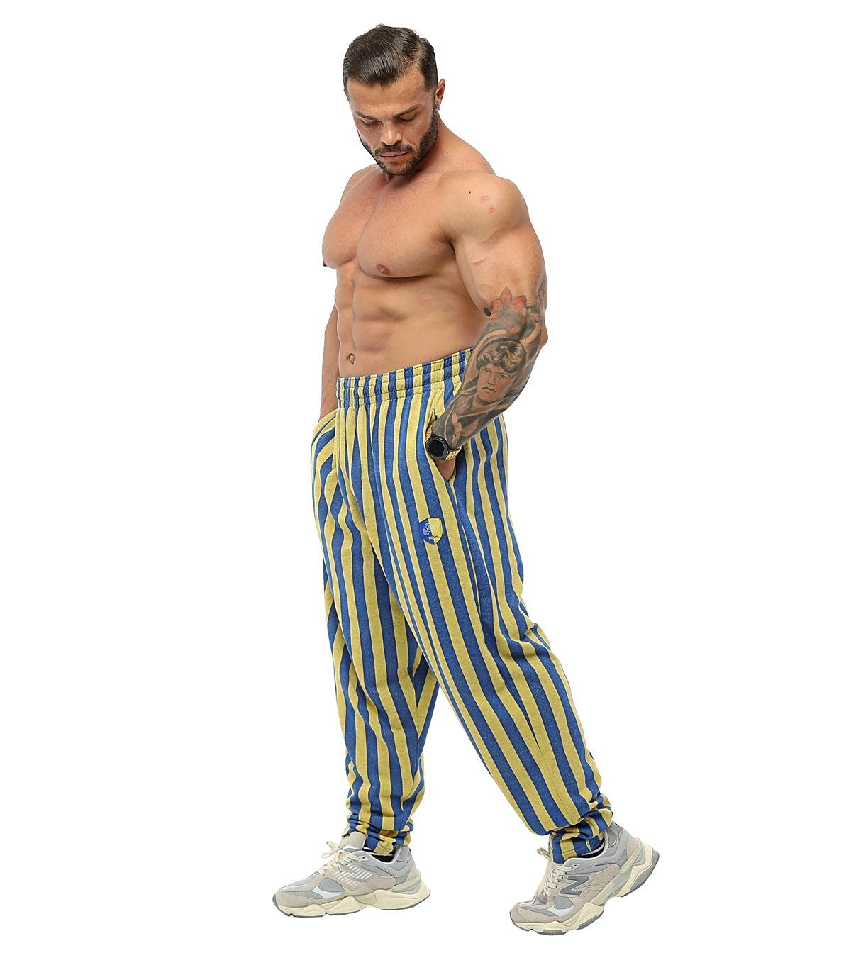 Men's Striped Loose Fit Ukrainian Flag Sweatpants