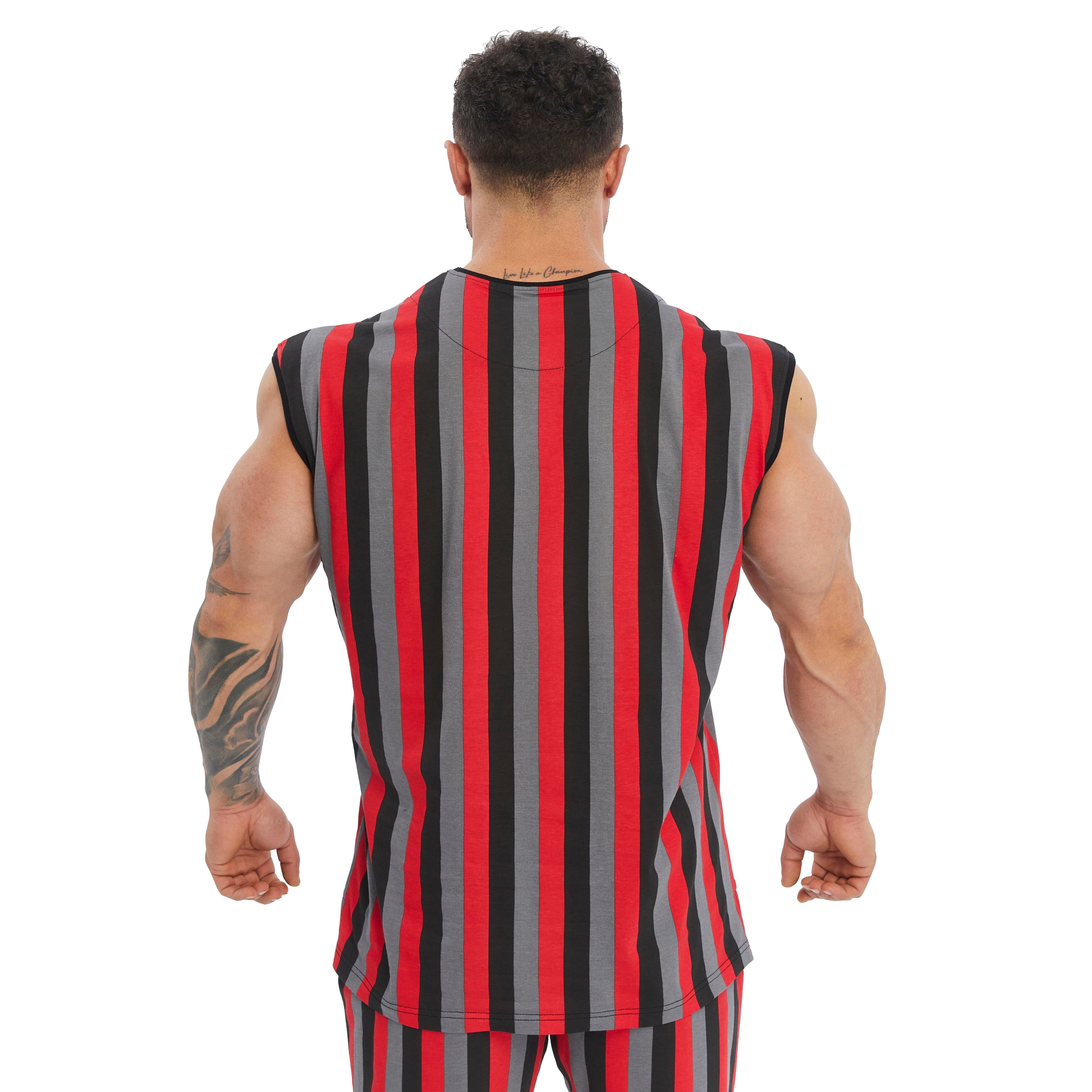 Men's Striped Sleeveless Cotton T-shirt