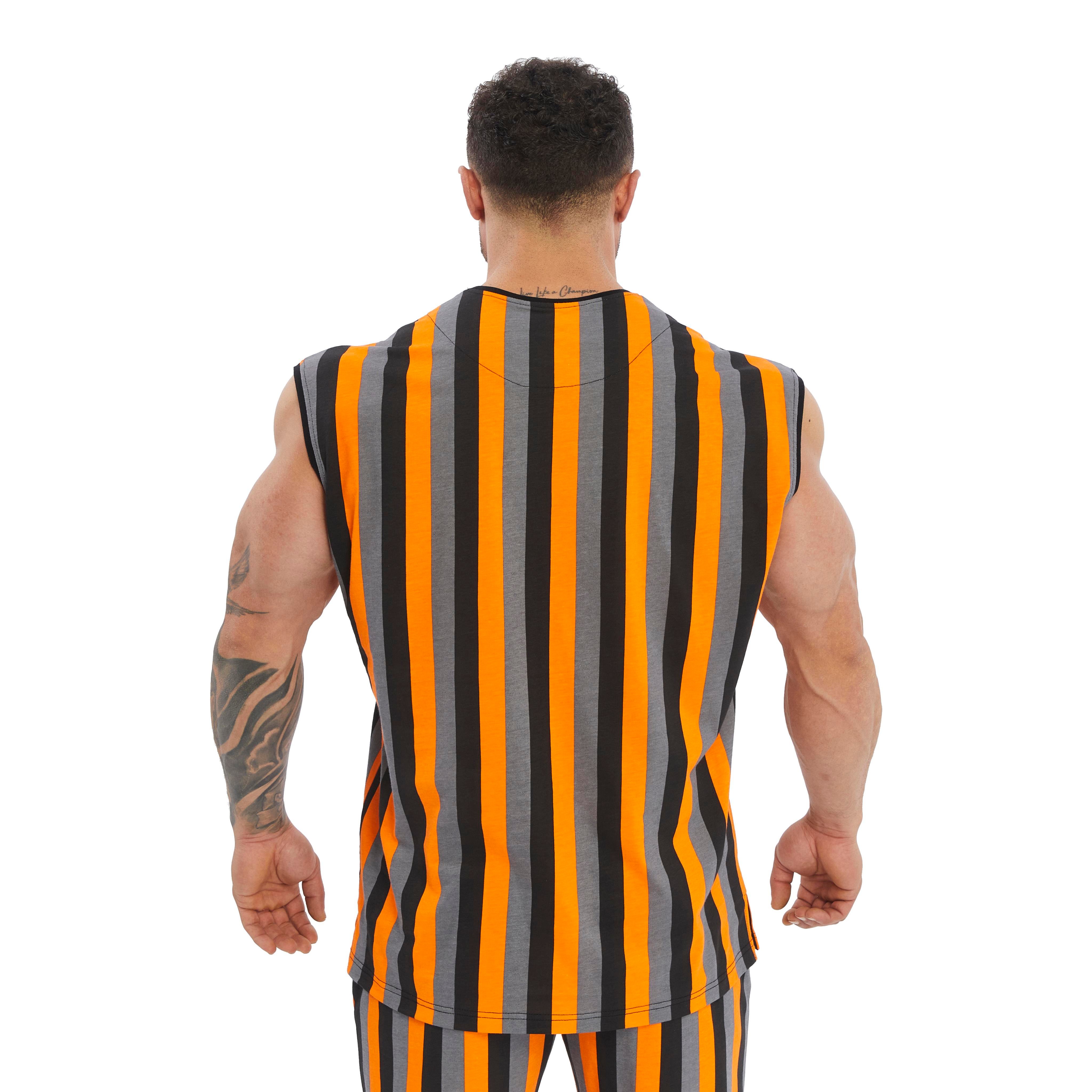 Men's Striped Sleeveless Cotton T-shirt