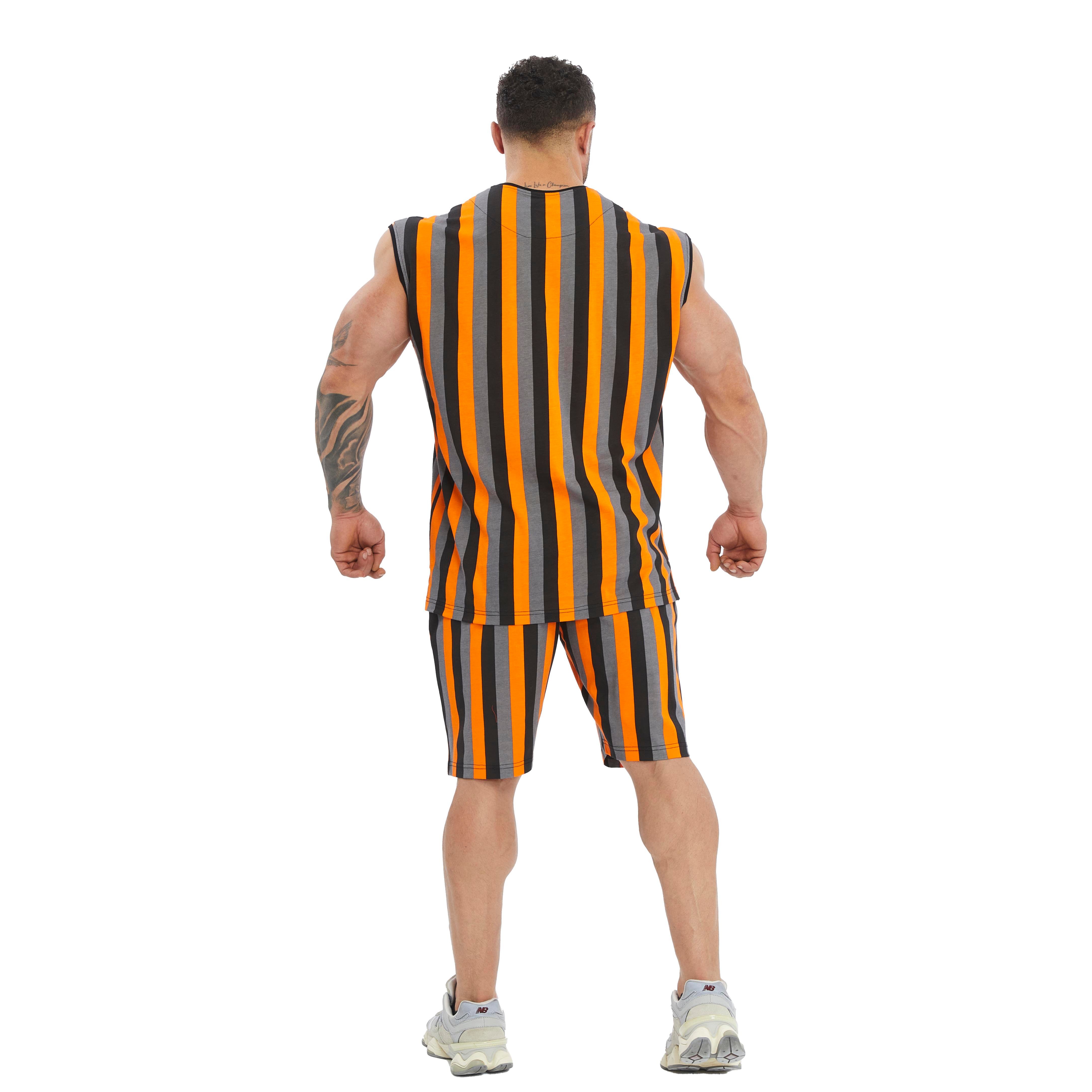 Men's Striped Sleeveless Cotton T-shirt