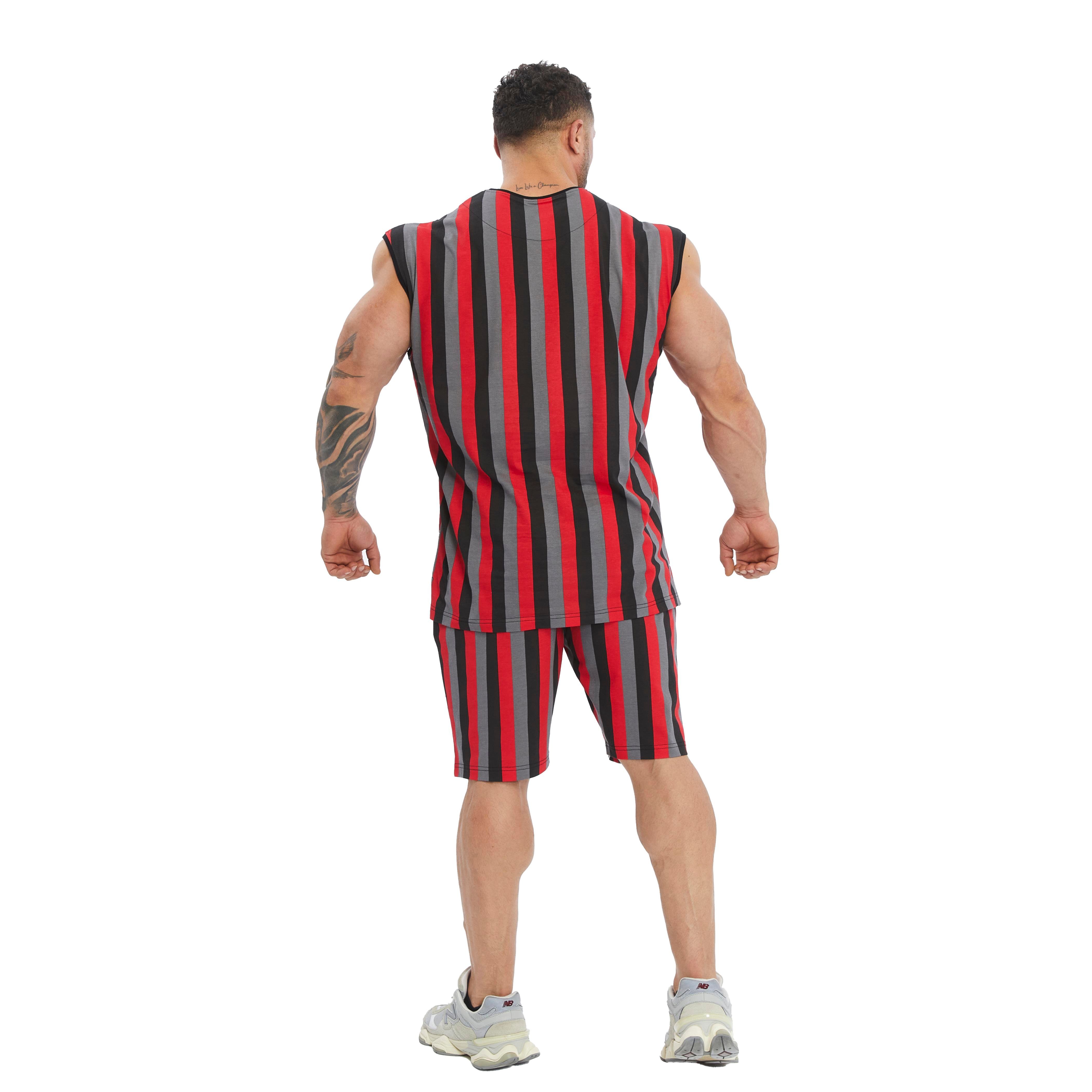 Men's Striped Sleeveless Cotton T-shirt