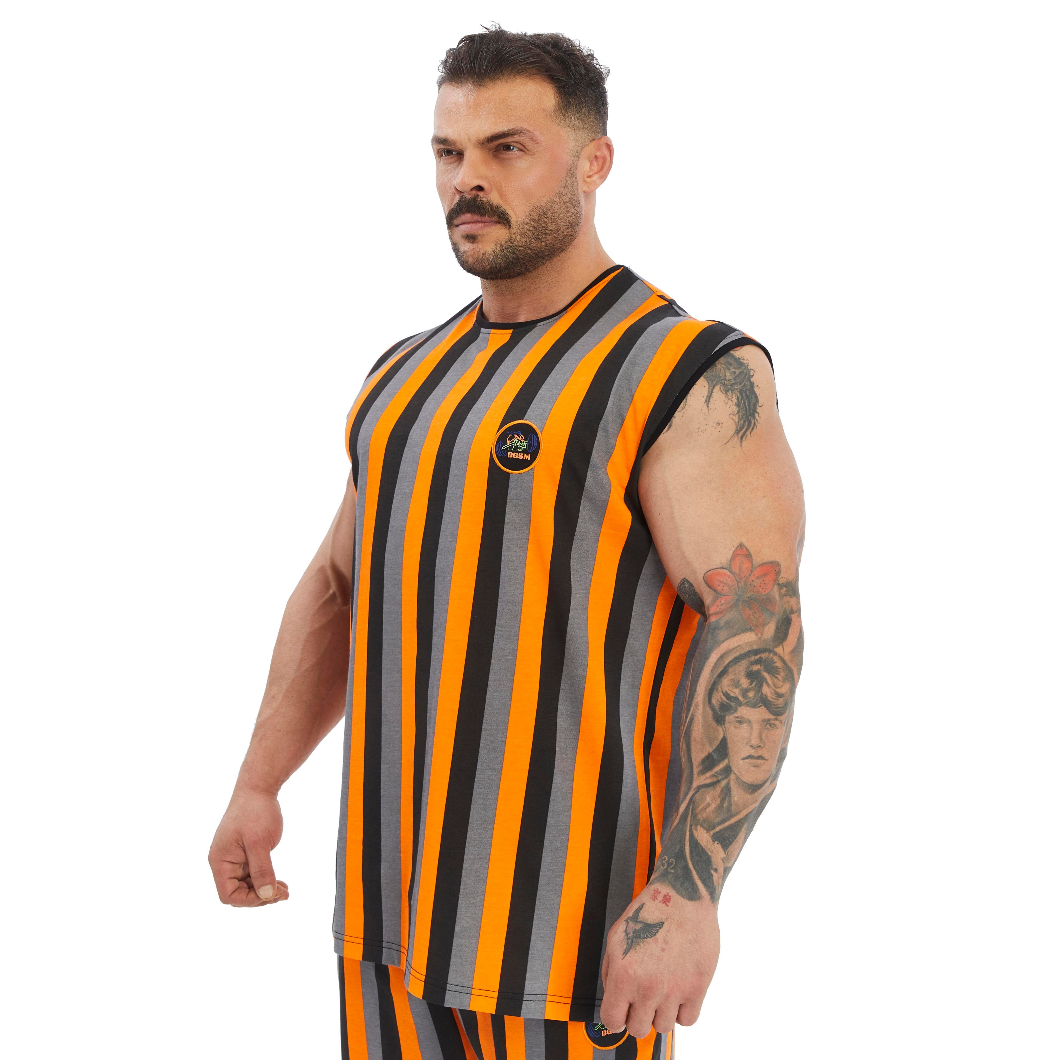 Men's Striped Sleeveless Cotton T-shirt