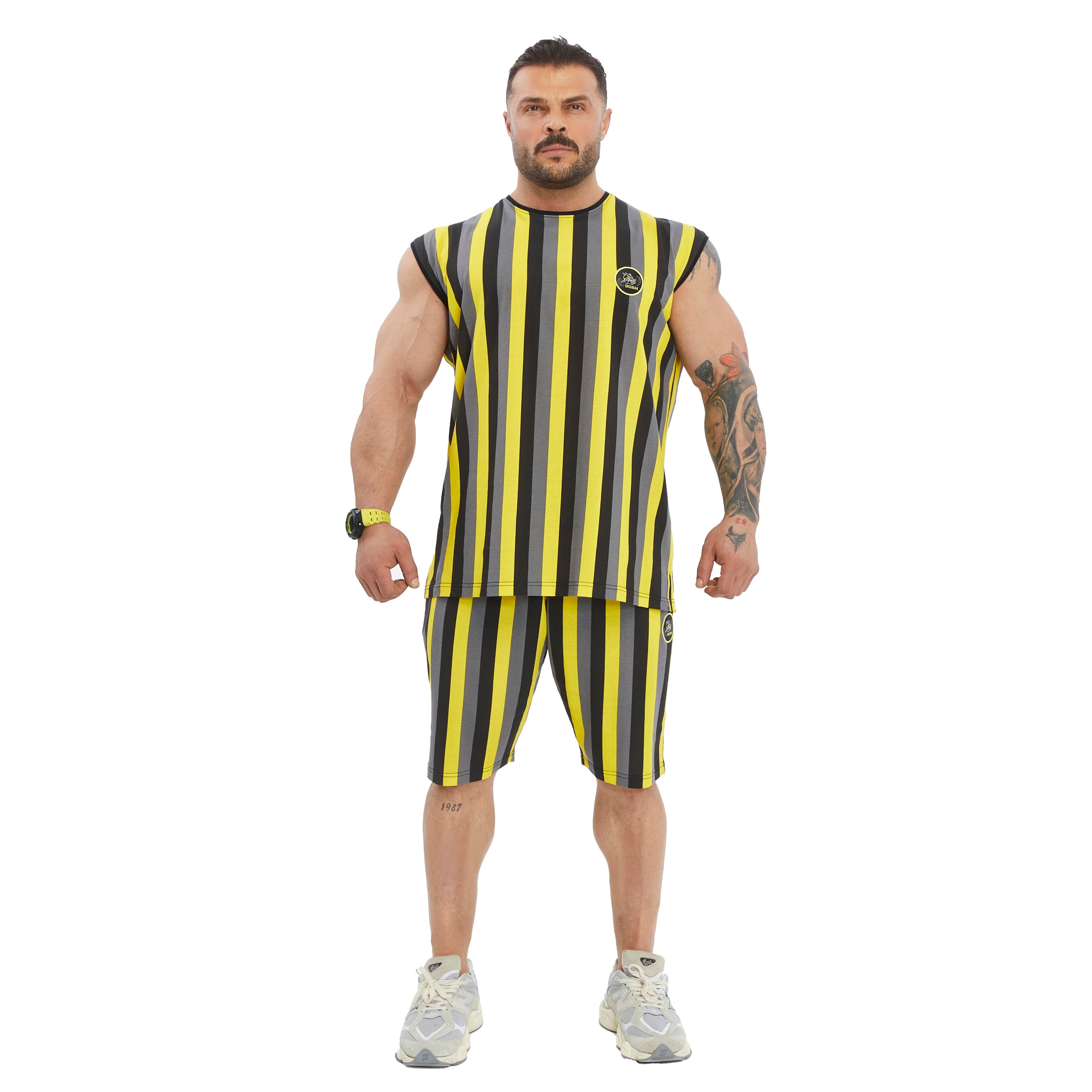 Men's Striped Sleeveless Cotton T-shirt