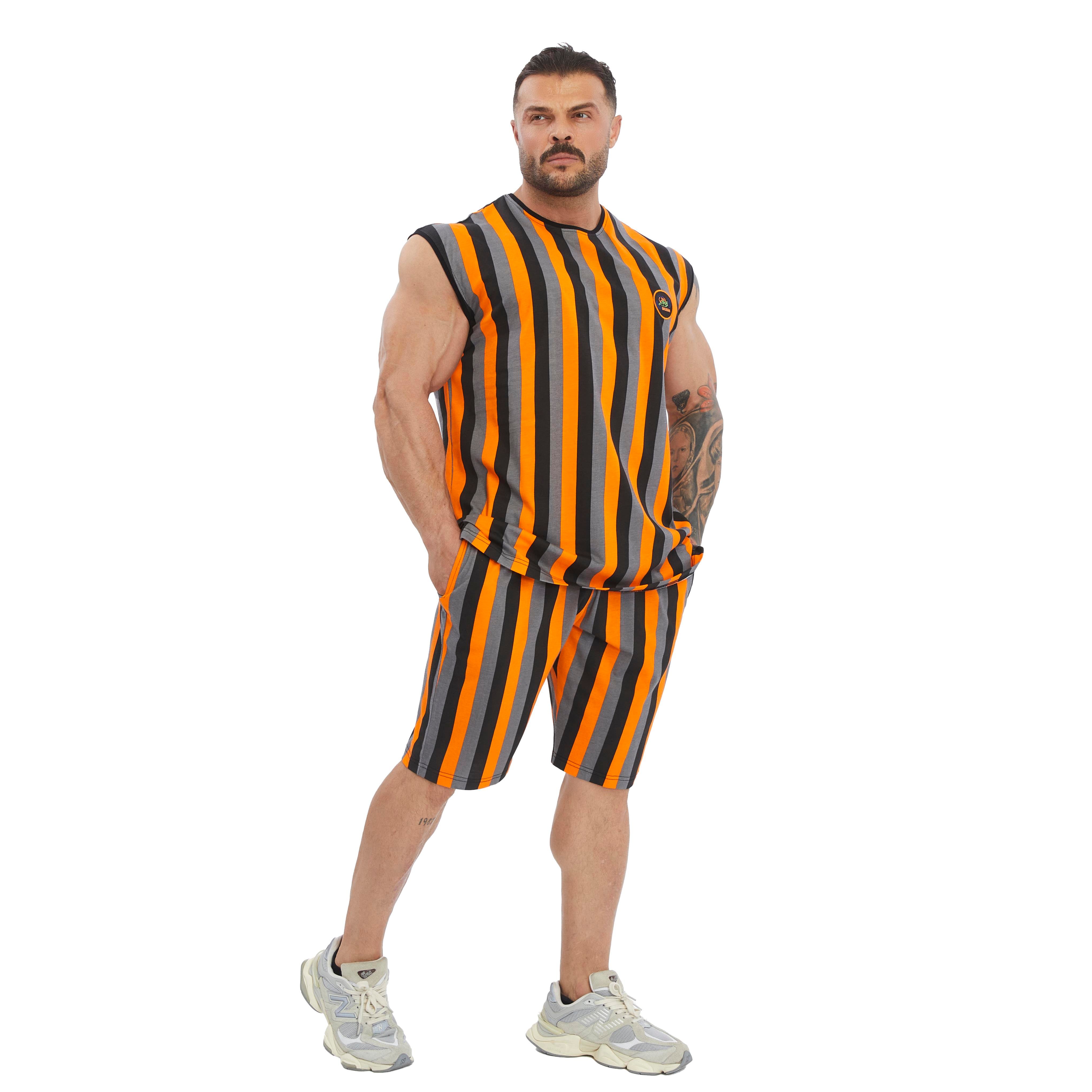 Men's Striped Sleeveless Cotton T-shirt