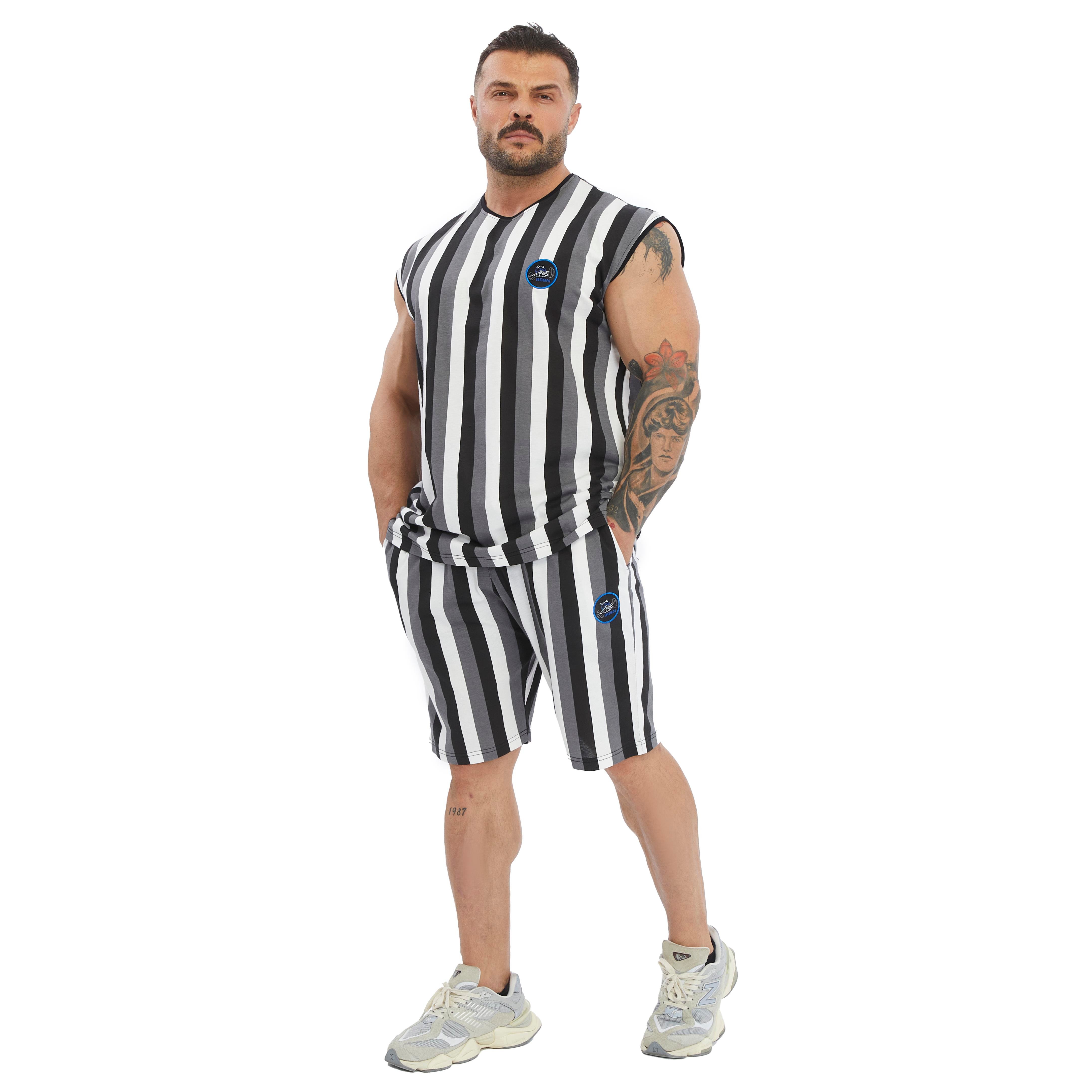 Men's Striped Sleeveless Cotton T-shirt