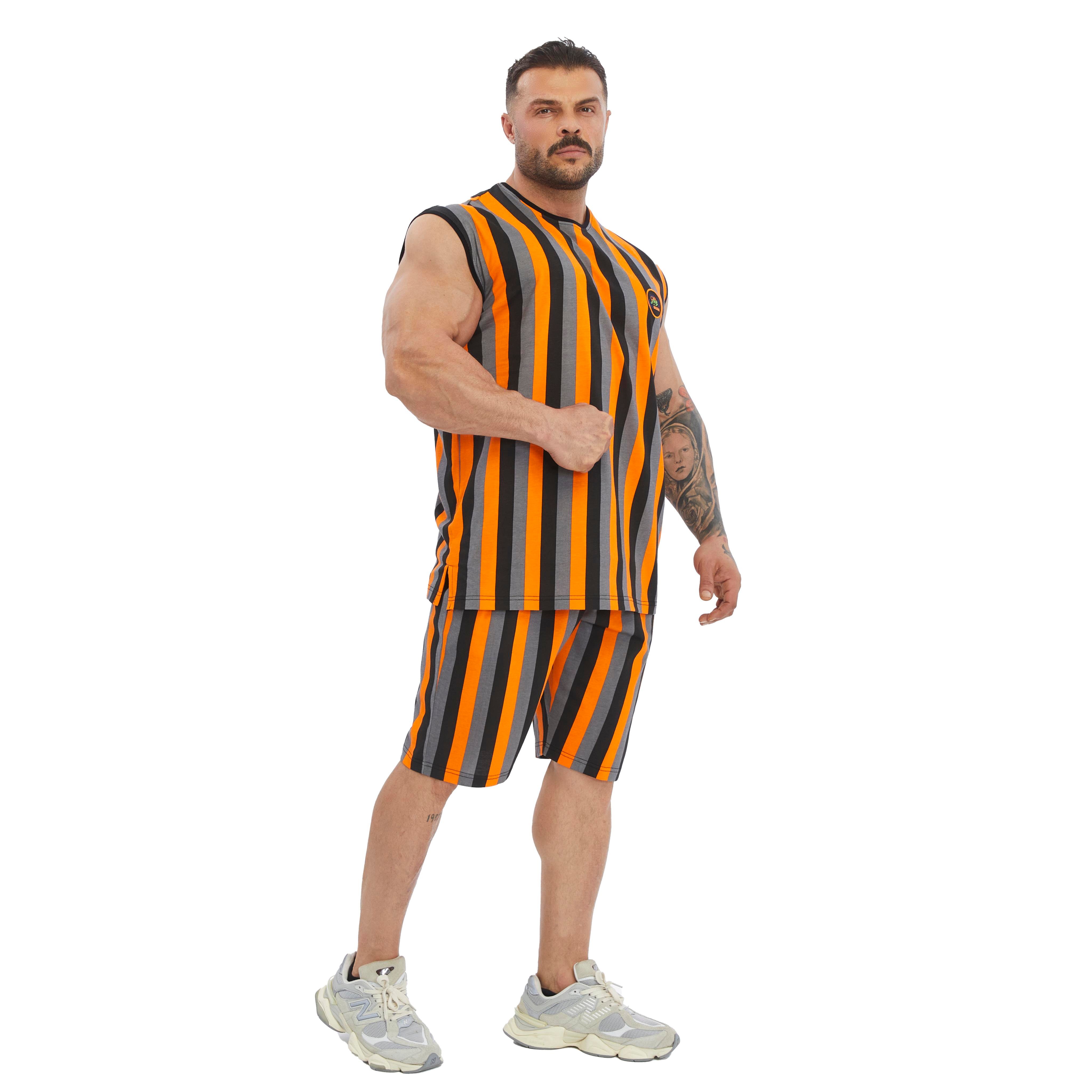 Men's Striped Sleeveless Cotton T-shirt