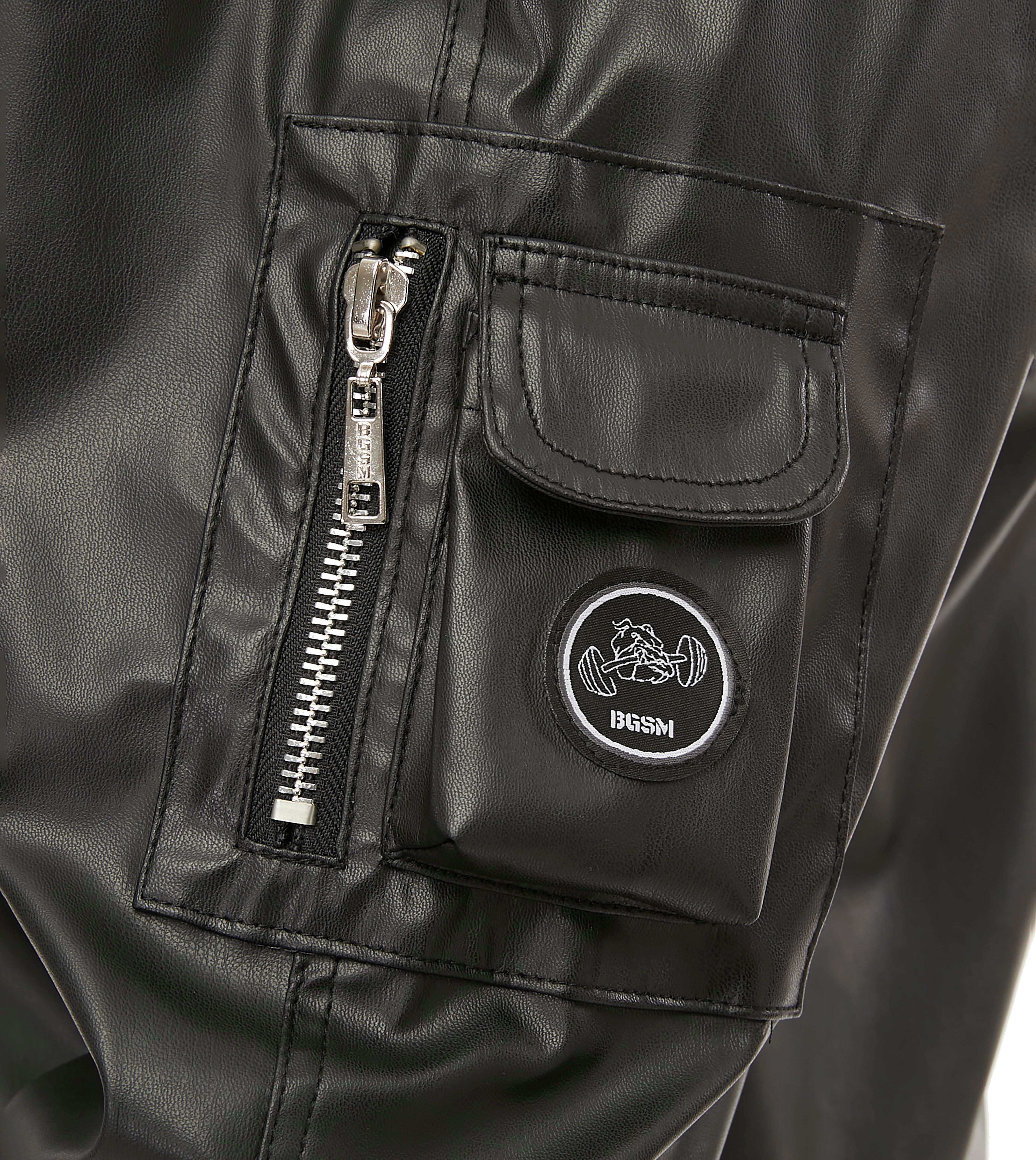 Oversize Leather Bomber Jacket Pilot Coat