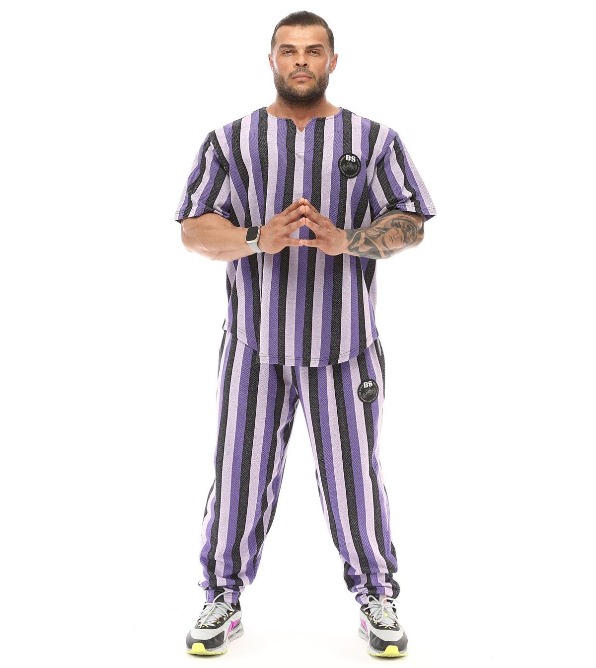 Oversize Striped Rag Top Gym T-shirt