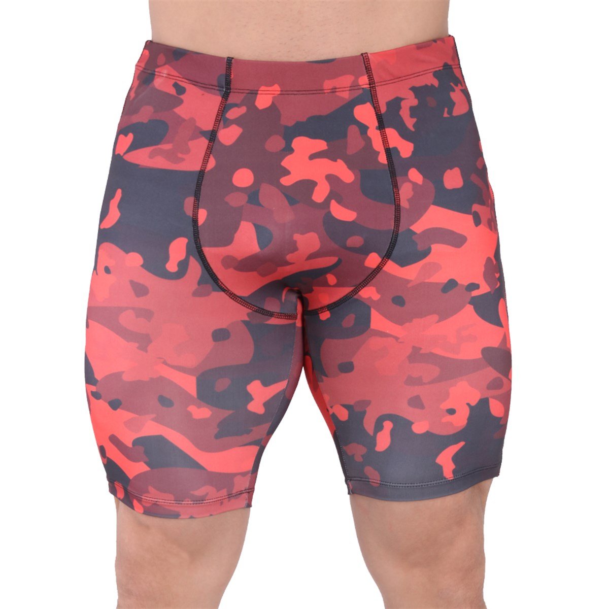 Red Camouflage Seamless Shorts Leggings