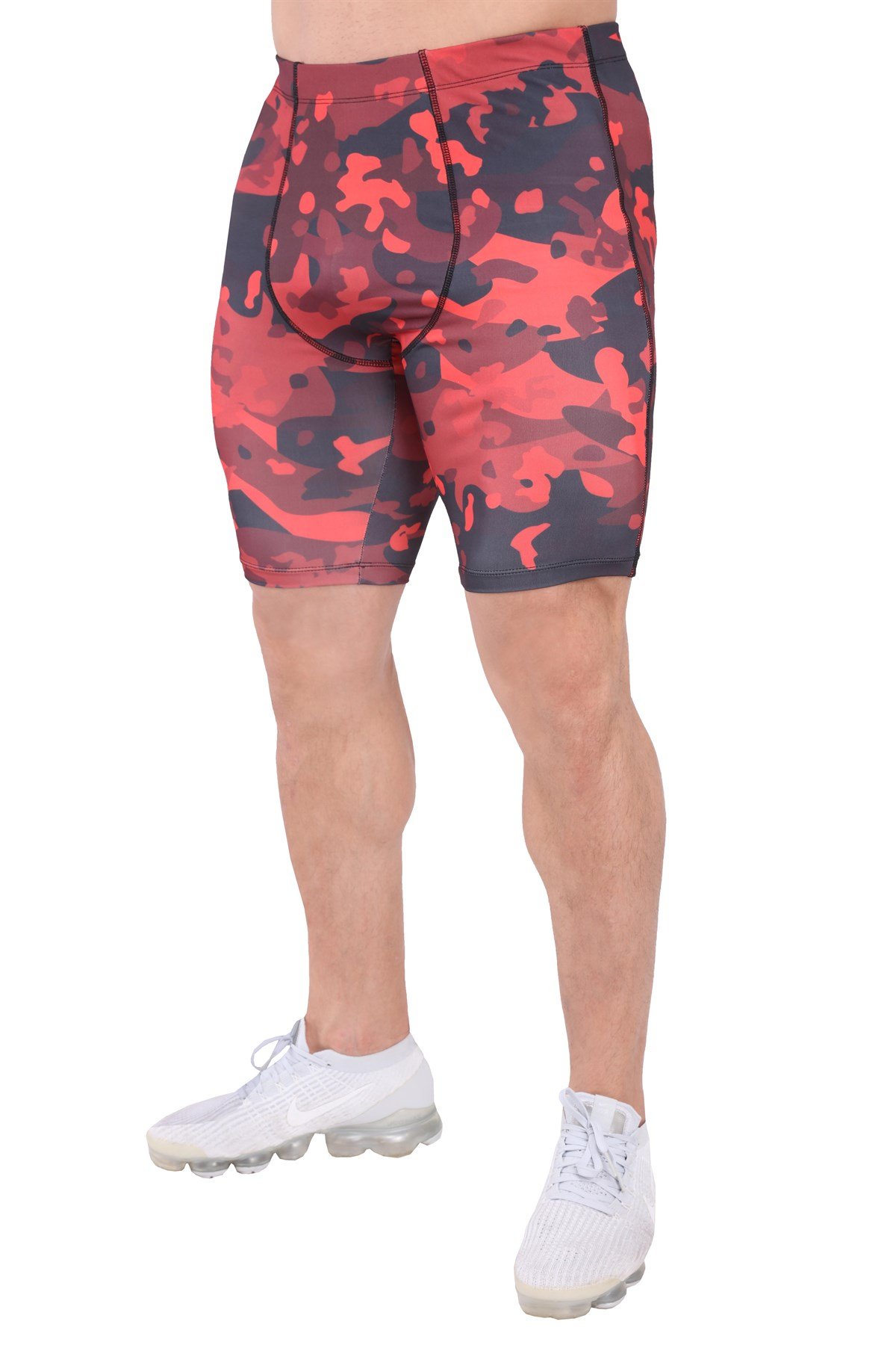 Red Camouflage Seamless Shorts Leggings