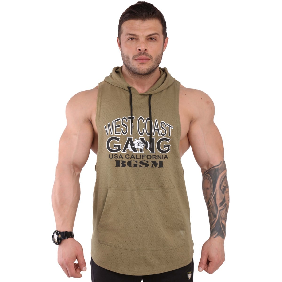 Sleeveless Hoodie Tank Top 2305