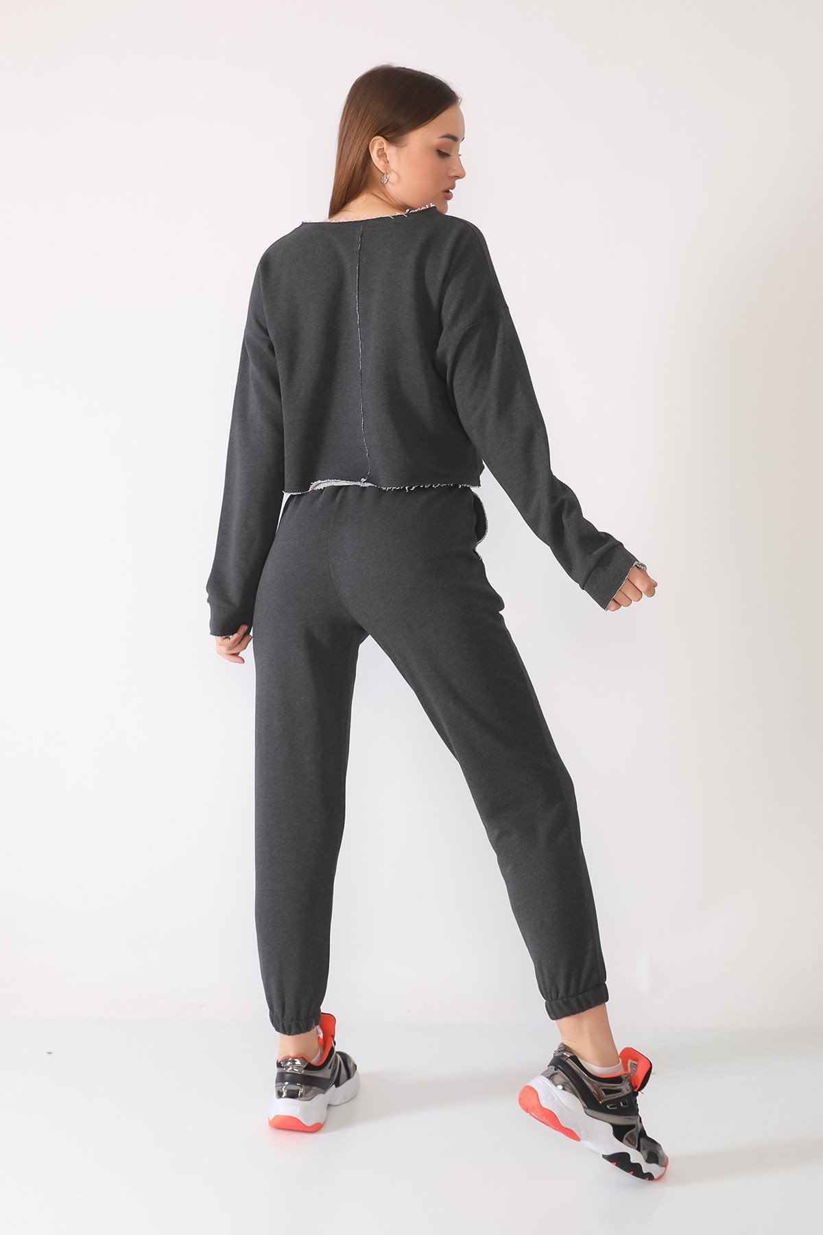 ANTRASİT, KESİKLİ SWEATSHIRT | curly