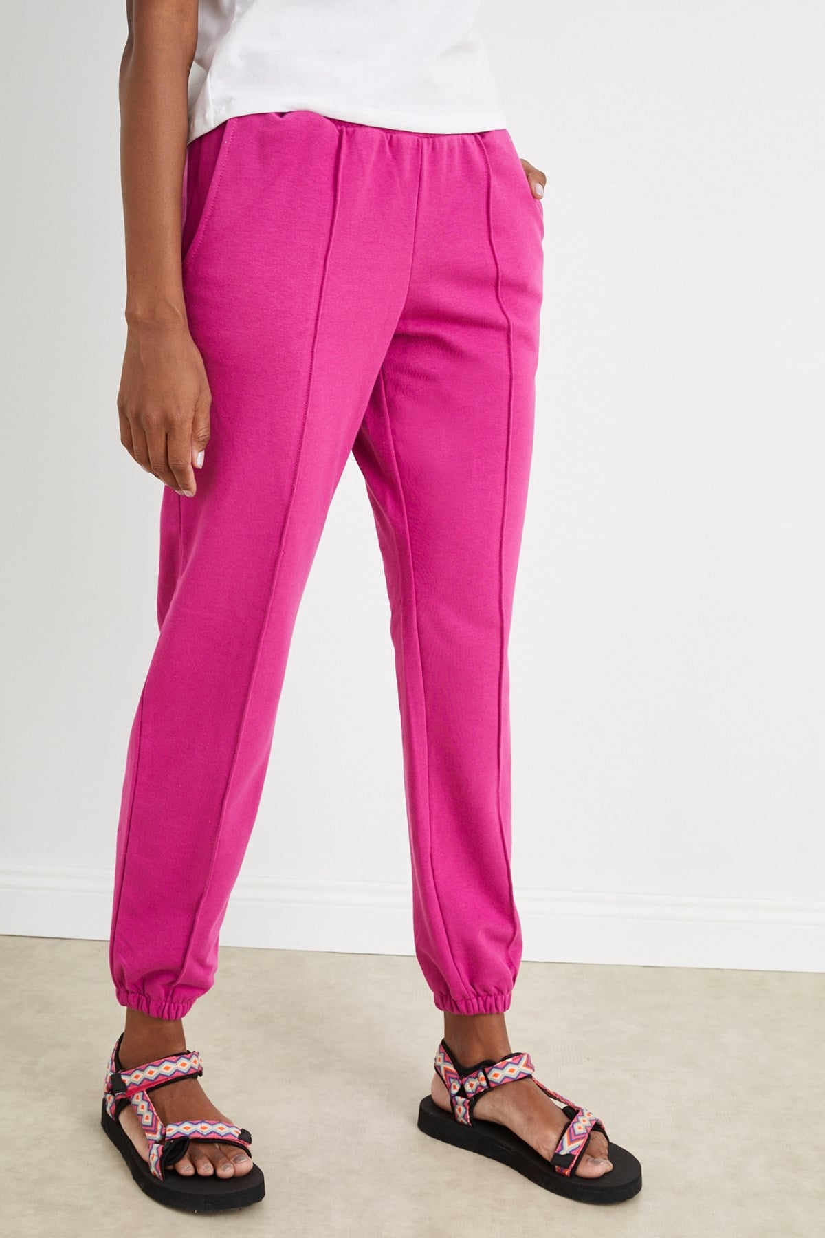 FUŞYA DİKİŞLİ JOGGER PANTOLON | curly