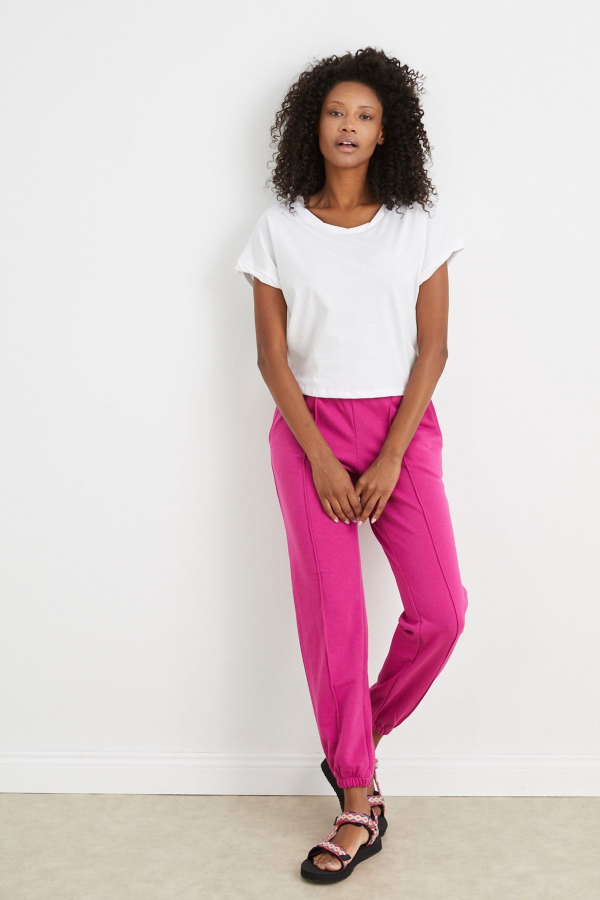 FUŞYA DİKİŞLİ JOGGER PANTOLON | curly