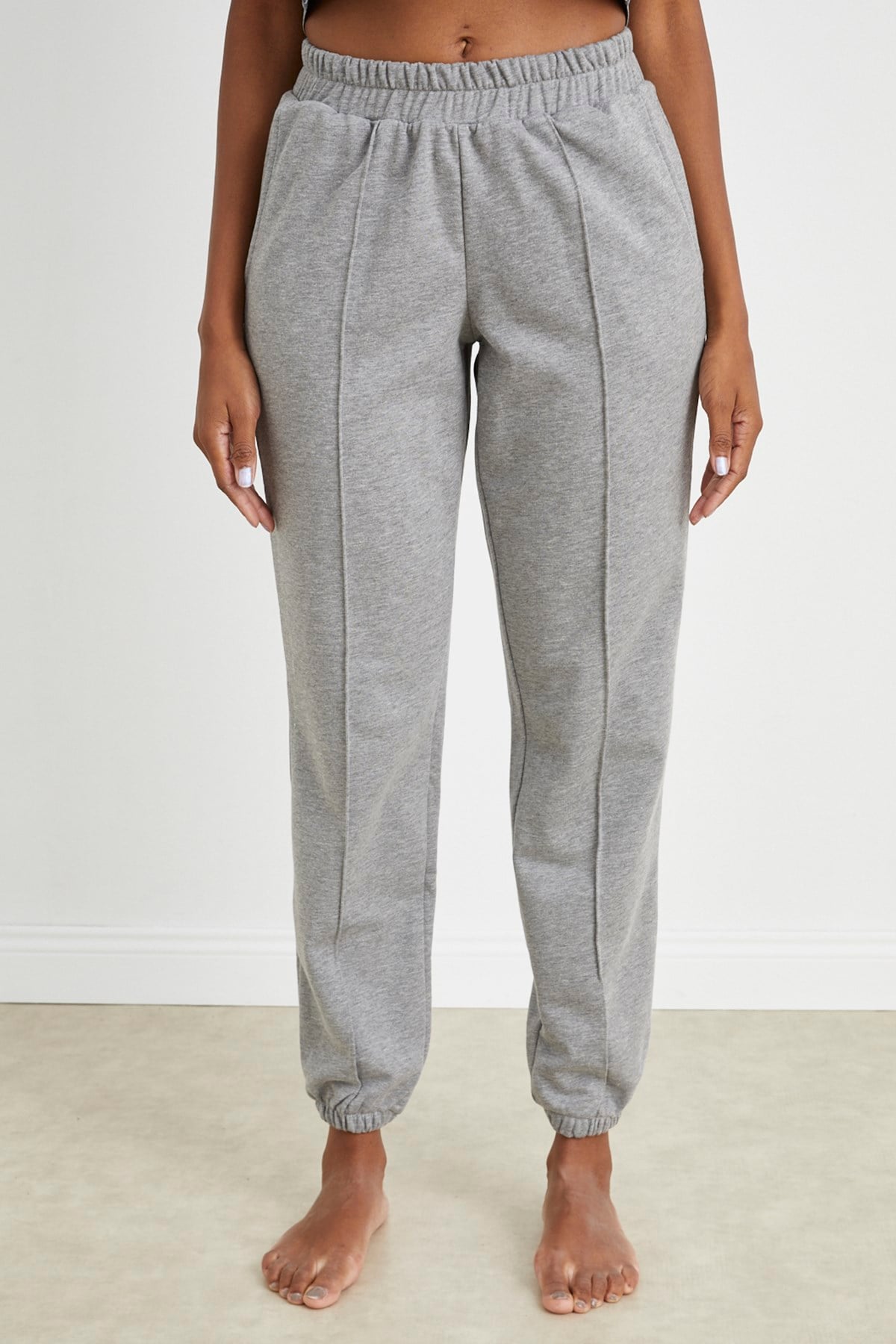 GRİ DİKİŞLİ JOGGER PANTOLON | curly