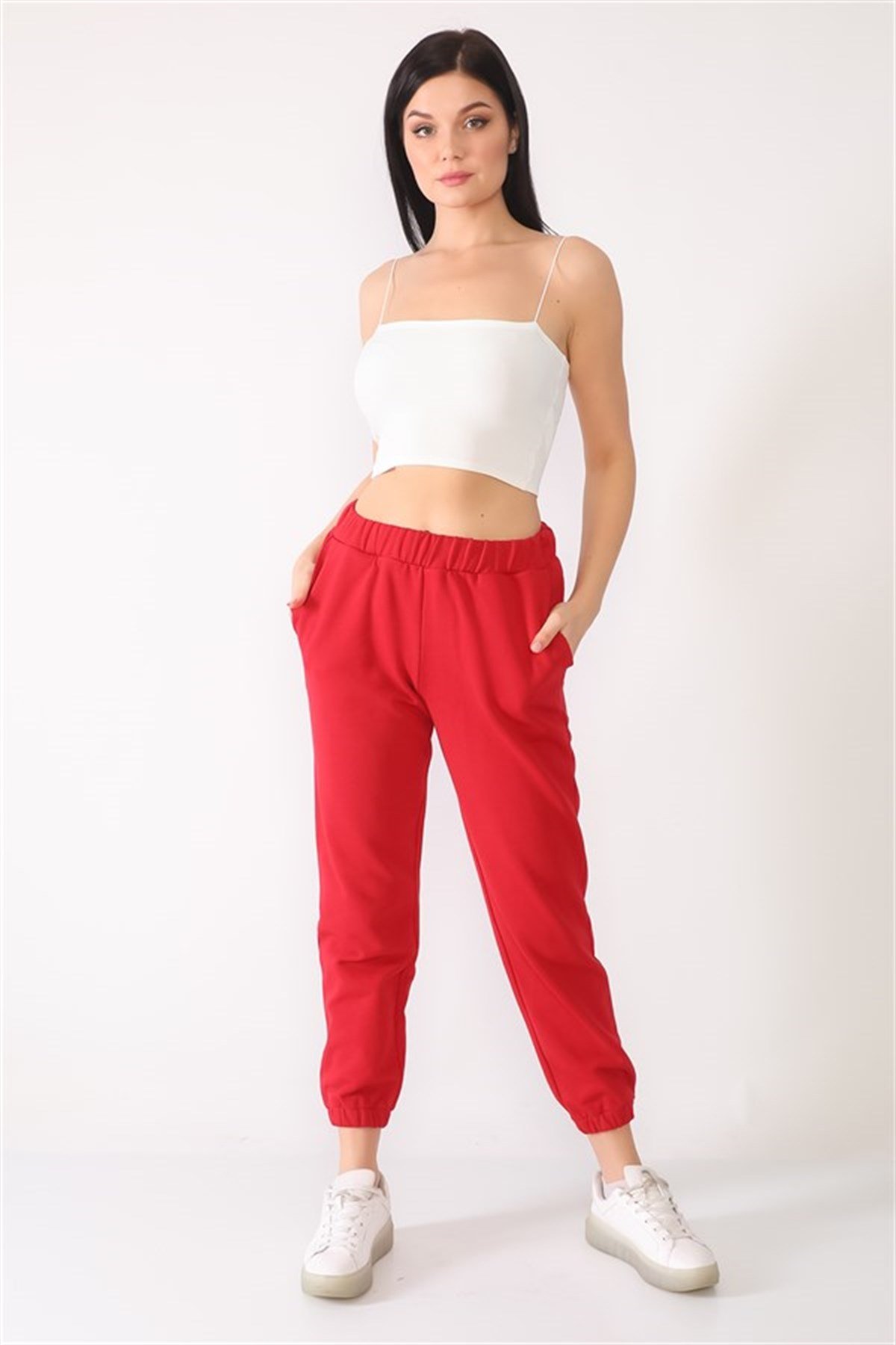 KIRMIZI JOGGER PANTOLON | curly