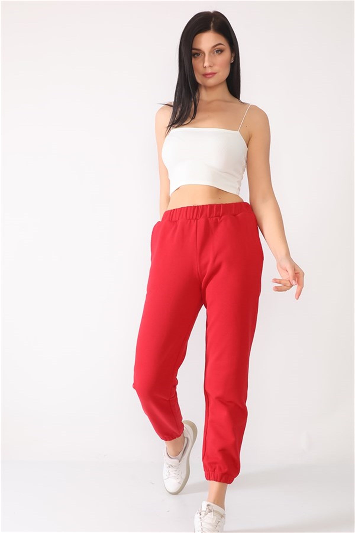 KIRMIZI JOGGER PANTOLON | curly