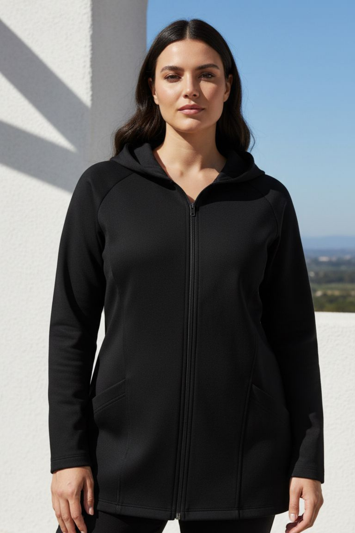 SİYAH MODAL KUMAŞ KUPLU SWEATSHIRT | curly