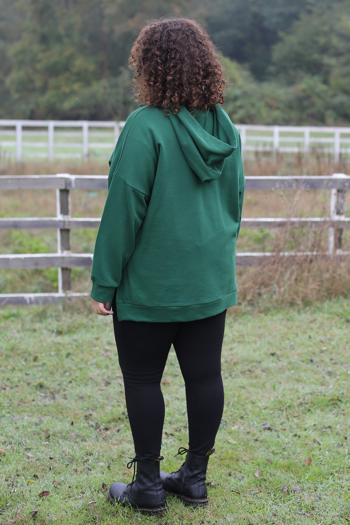 YEŞİL, KANGURU CEPLİ SWEATSHIRT | curly