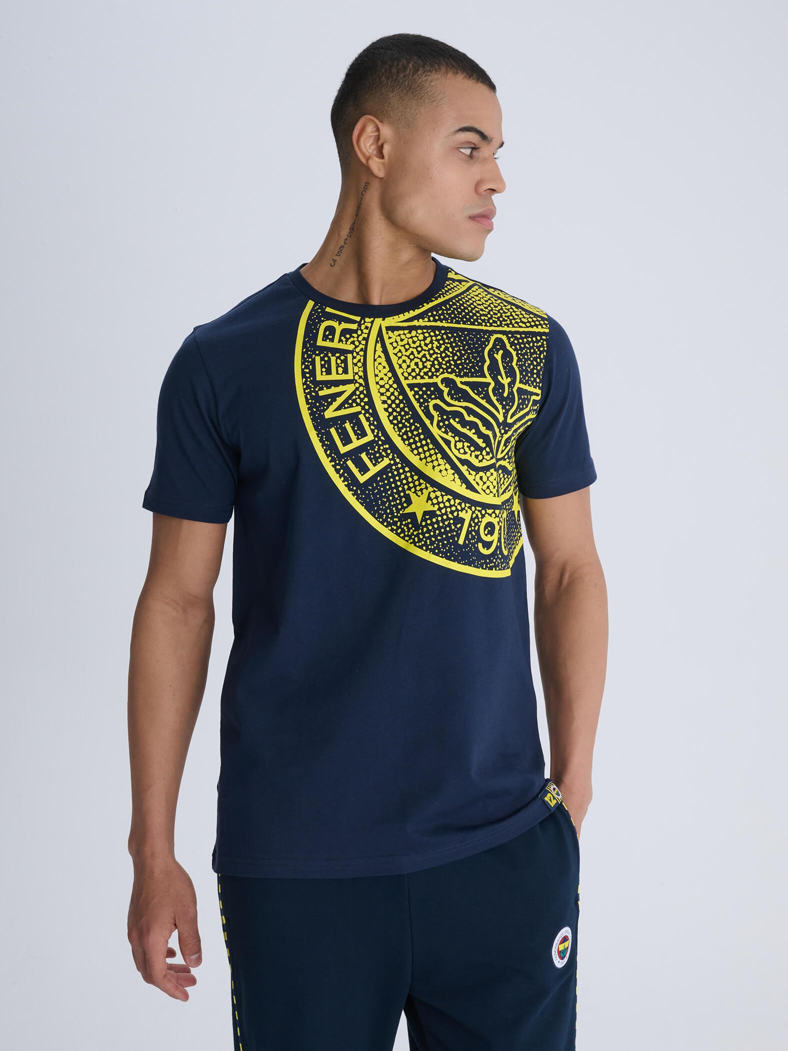 Fenerbahçe Tribün Halftone Logolu Erkek Tişört TK010EFY02