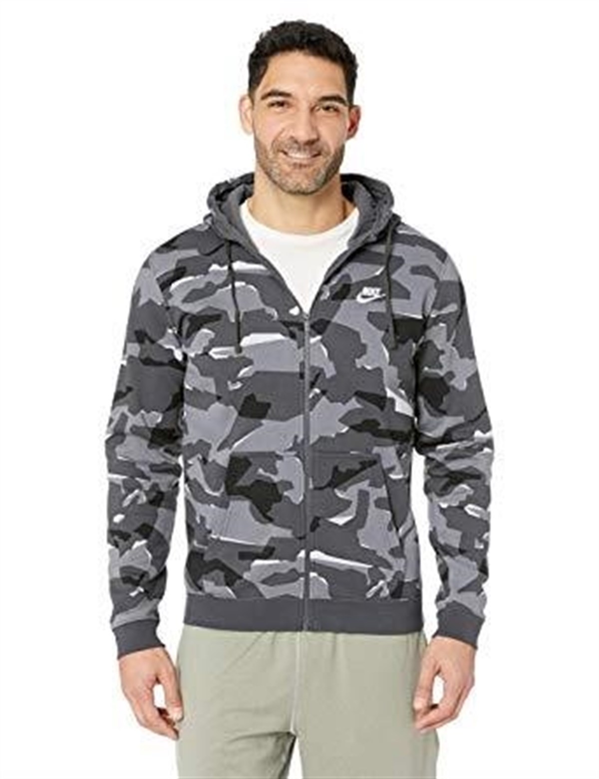 Nike M Nsw Club Camo Hoodıe Fz Bb Erkek Sweat