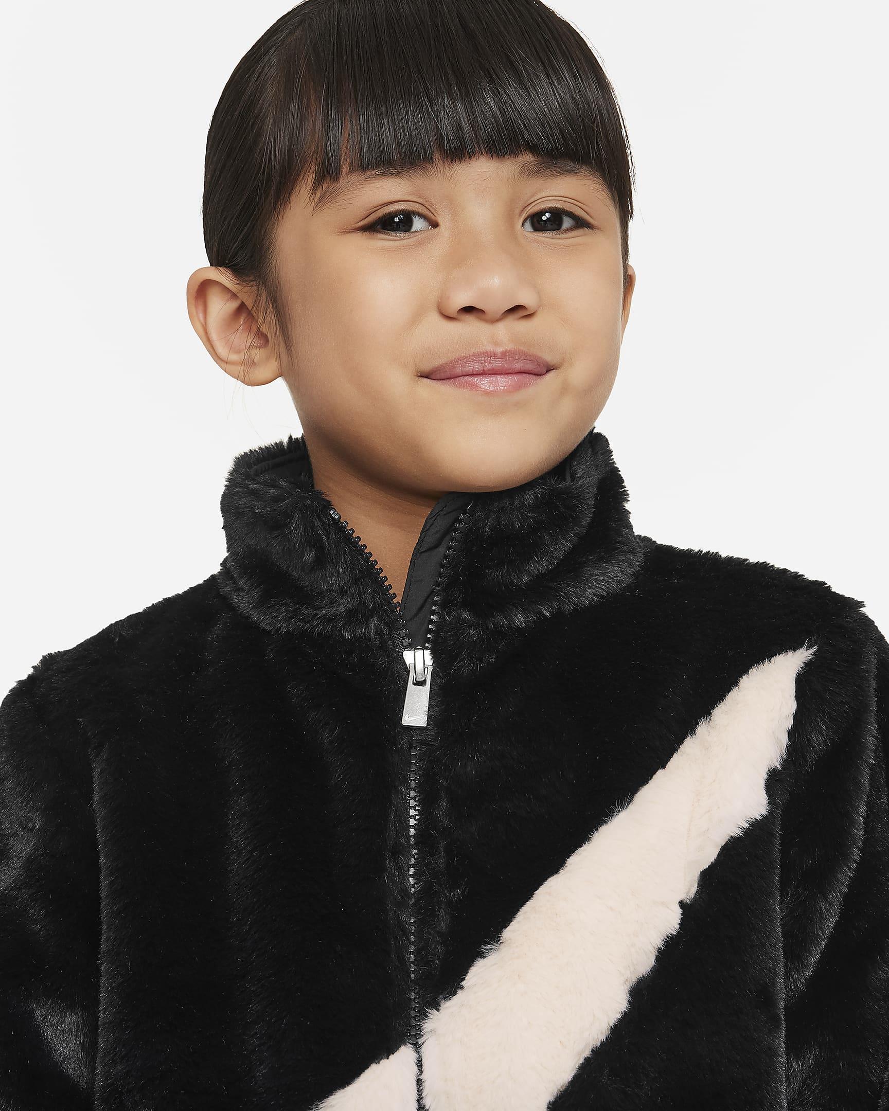 Nike Nkg Big Swoosh Faux Fur Jacket Çocuk Mont