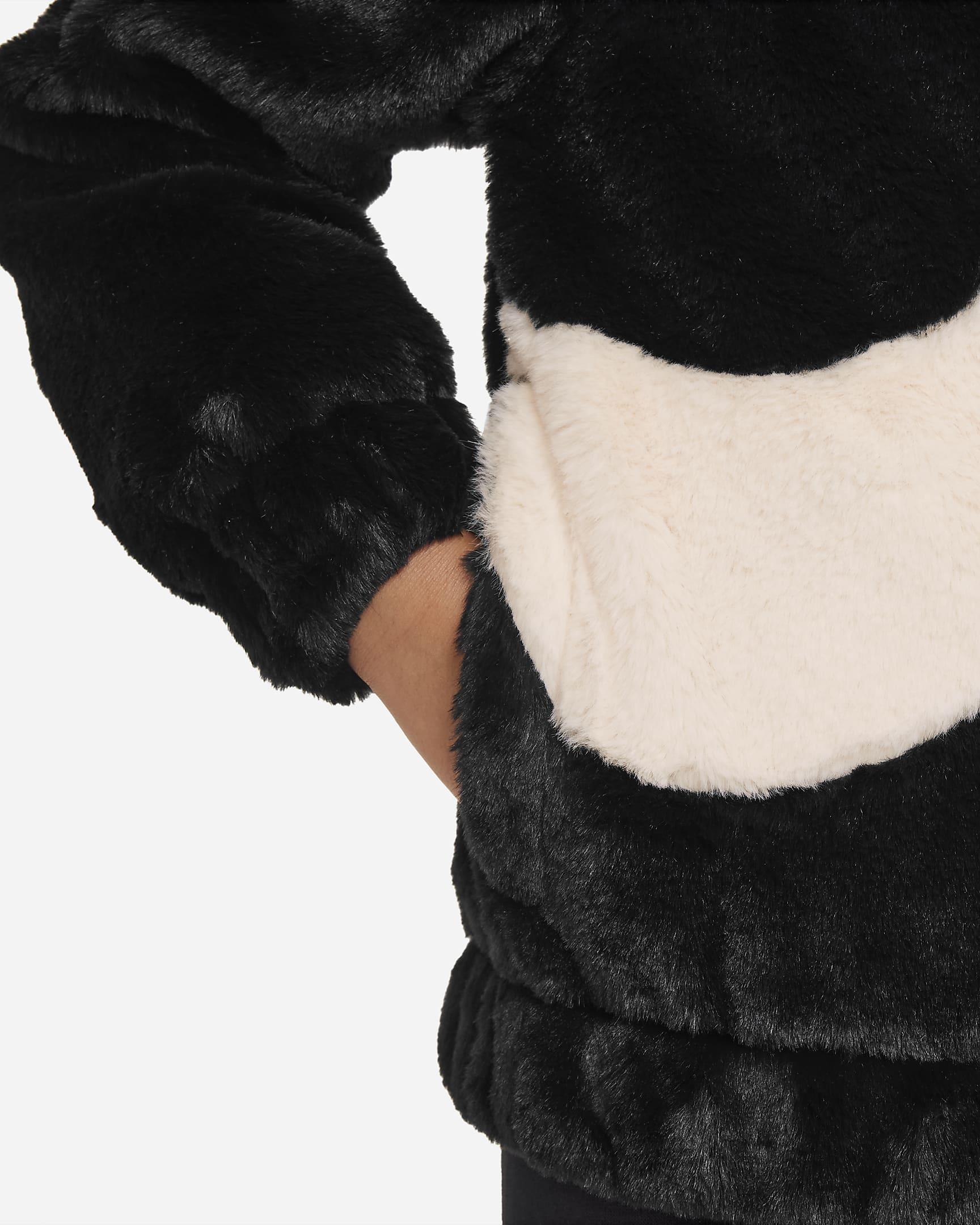 Nike Nkg Big Swoosh Faux Fur Jacket Çocuk Mont