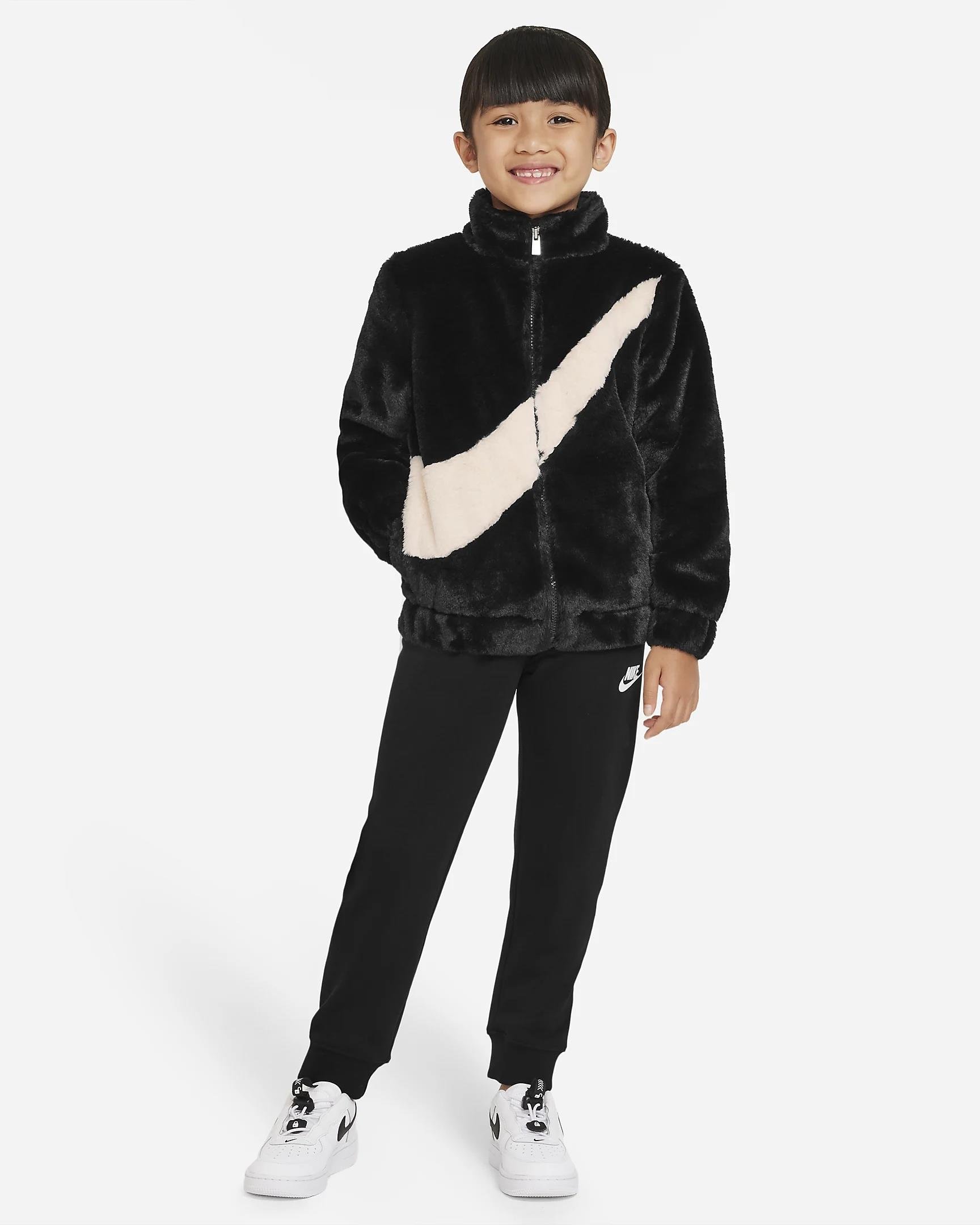 Nike Nkg Big Swoosh Faux Fur Jacket Çocuk Mont